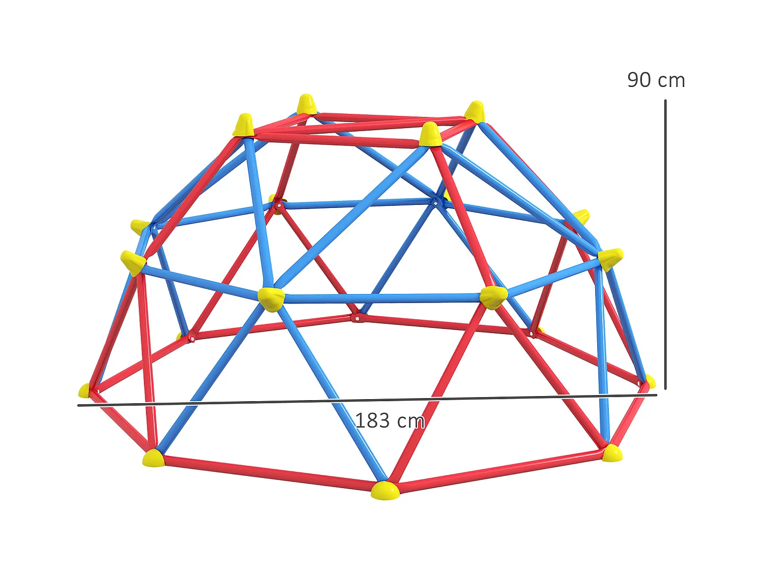 Cupola per arrampicata bambini 3-8 anni in metallo multicolore