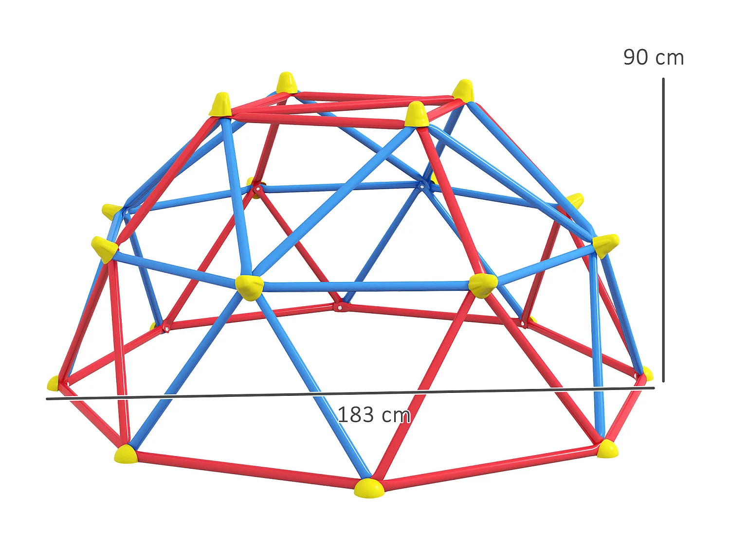 Cupola per arrampicata bambini 3-8 anni in metallo multicolore