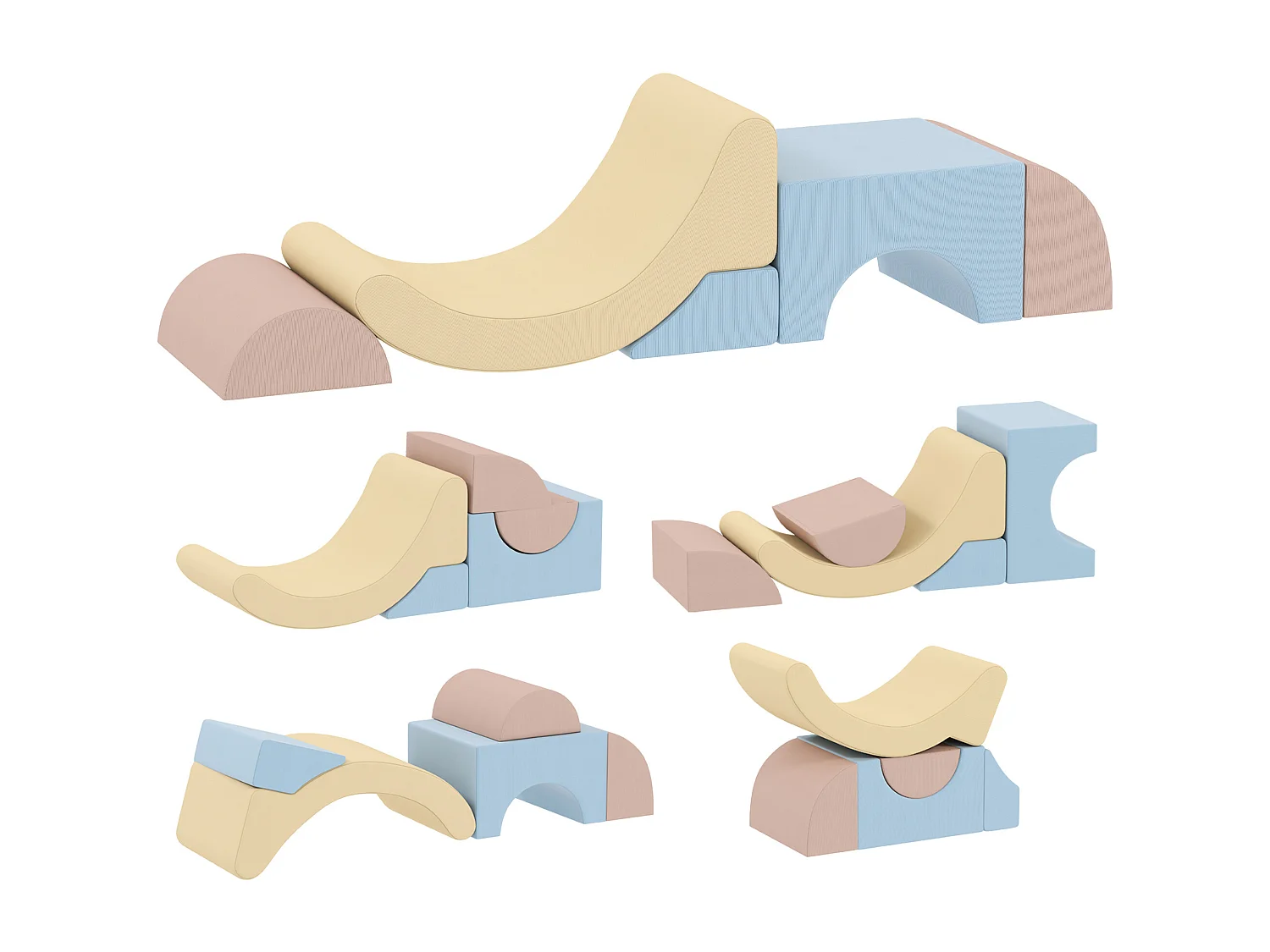 Set 5 costruzioni morbide per bambini 1.5-8 anni multicolore