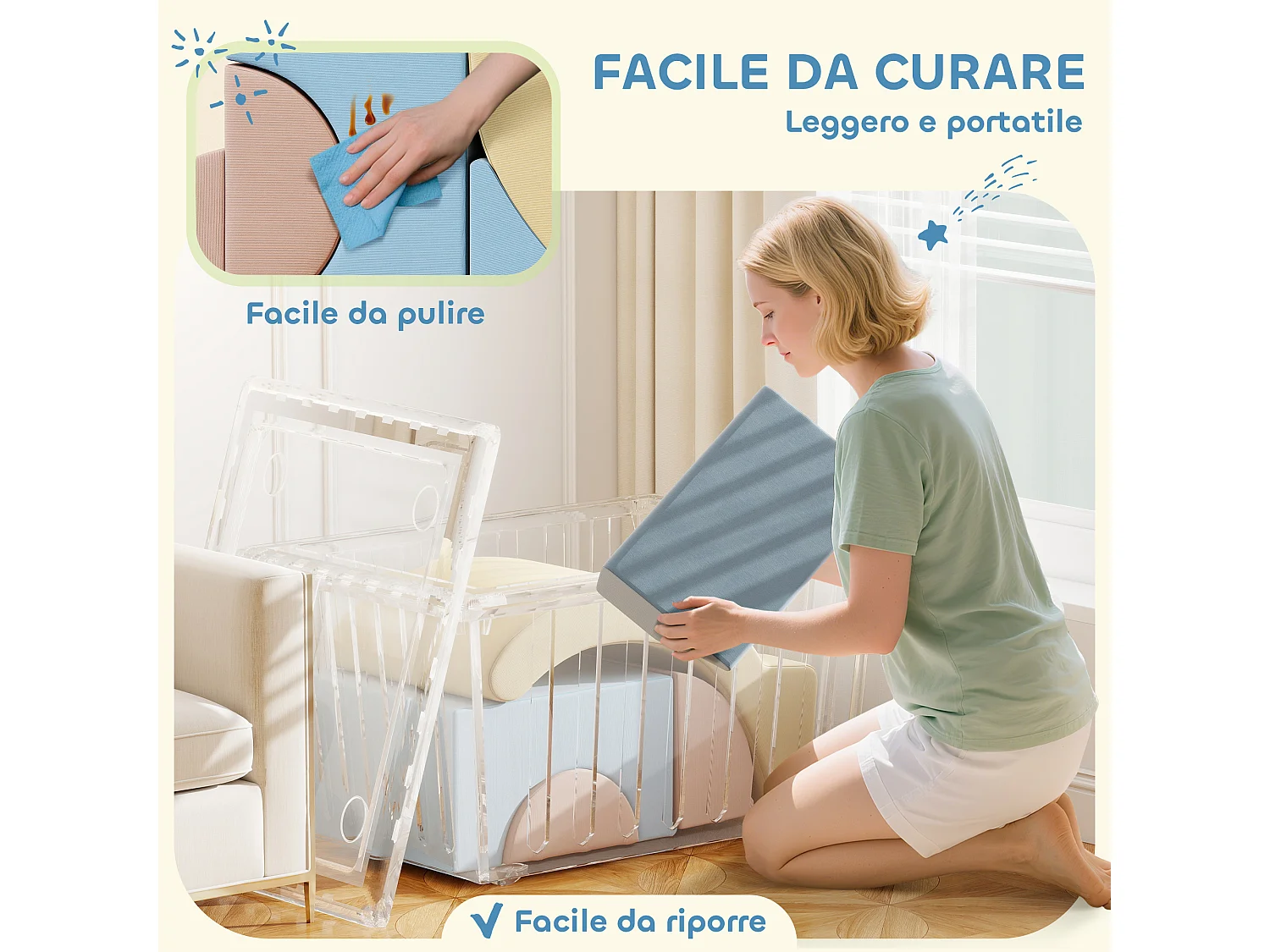 Set 5 costruzioni morbide per bambini 1.5-8 anni multicolore