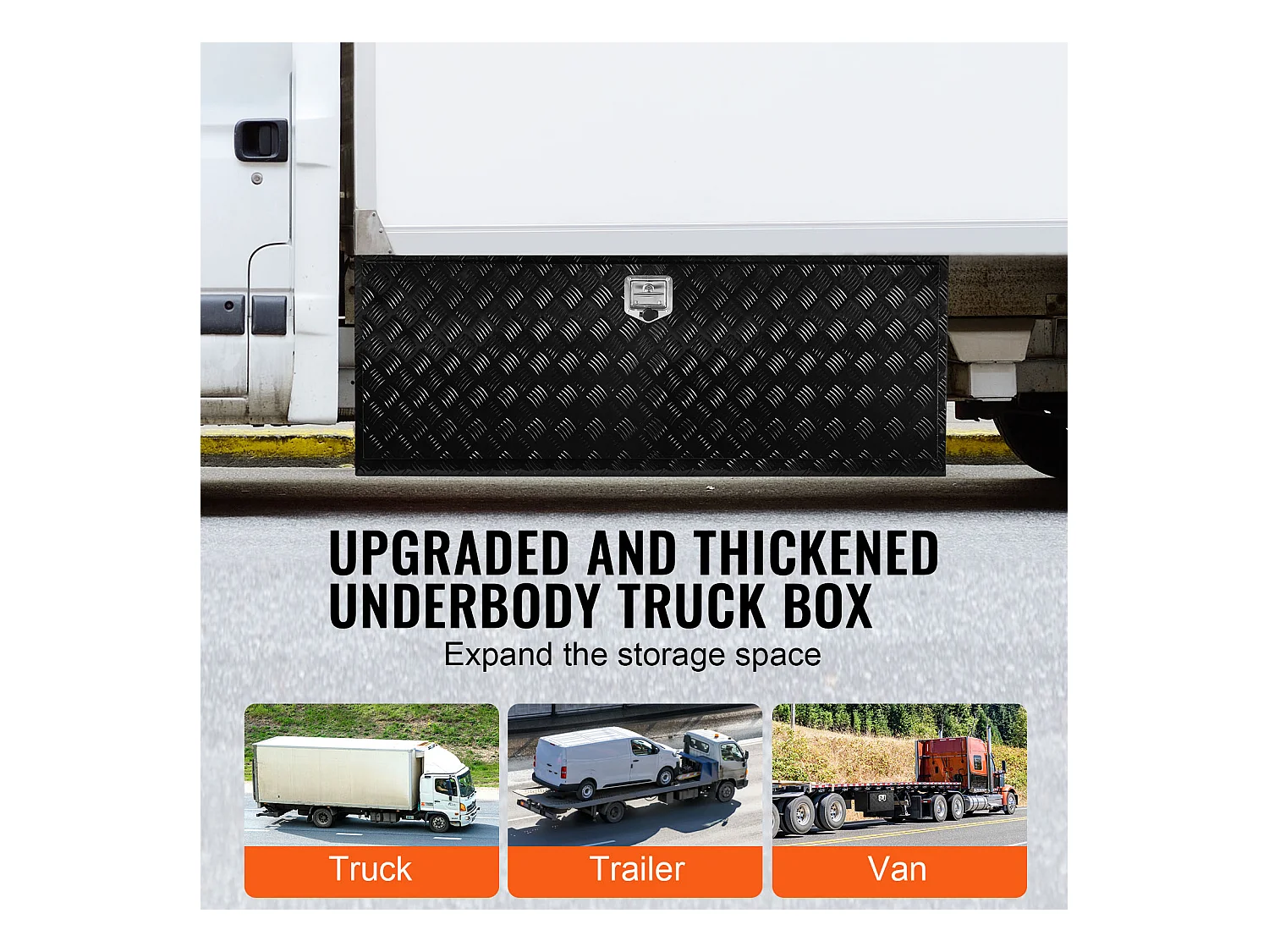 Boîte à Outils SucceBuy Boîte à Outils en Aluminium 152.4 x 60.96 x 60.96 cm pour Dessous de Caisse de Camion