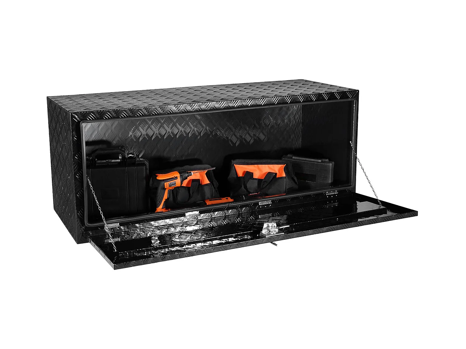 Boîte à Outils SucceBuy Boîte à Outils en Aluminium 152.4 x 60.96 x 60.96 cm pour Dessous de Caisse de Camion