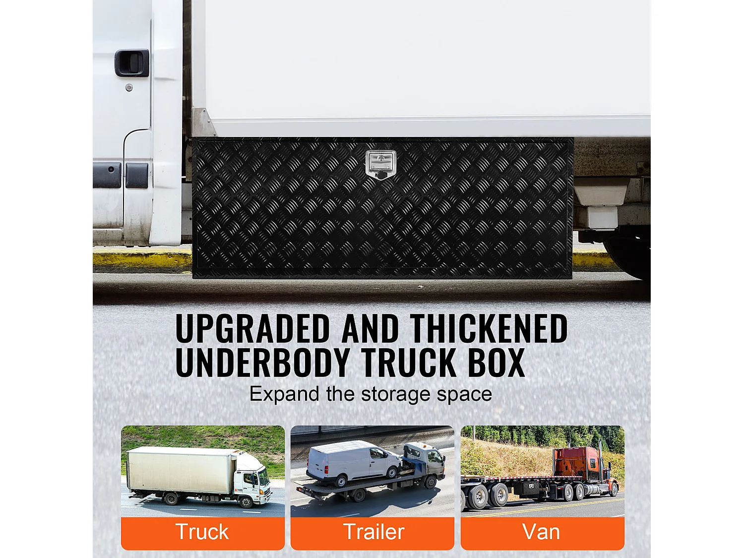 Boîte à Outils SucceBuy Boîte à Outils en Aluminium 152.4 x 60.96 x 60.96 cm pour Dessous de Caisse de Camion