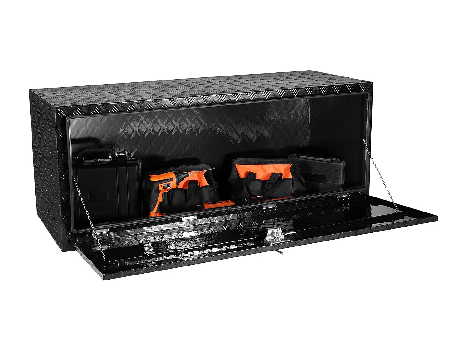 Boîte à Outils SucceBuy Boîte à Outils en Aluminium 152.4 x 60.96 x 60.96 cm pour Dessous de Caisse de Camion