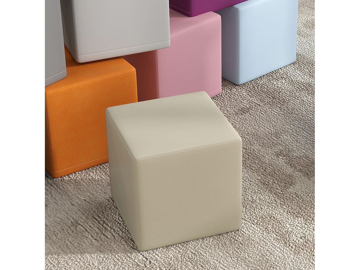 Set 12 cubi giocattolo morbidi per bimbi 12-36 mesi multicolore