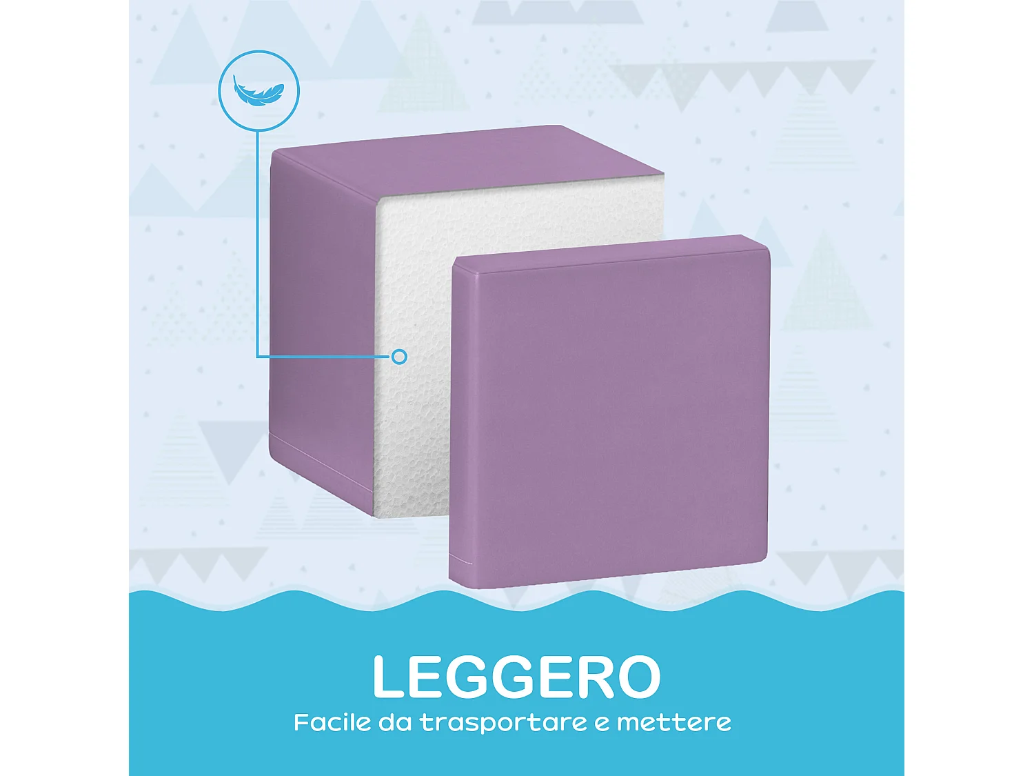 Set 12 cubi giocattolo morbidi per bimbi 12-36 mesi multicolore