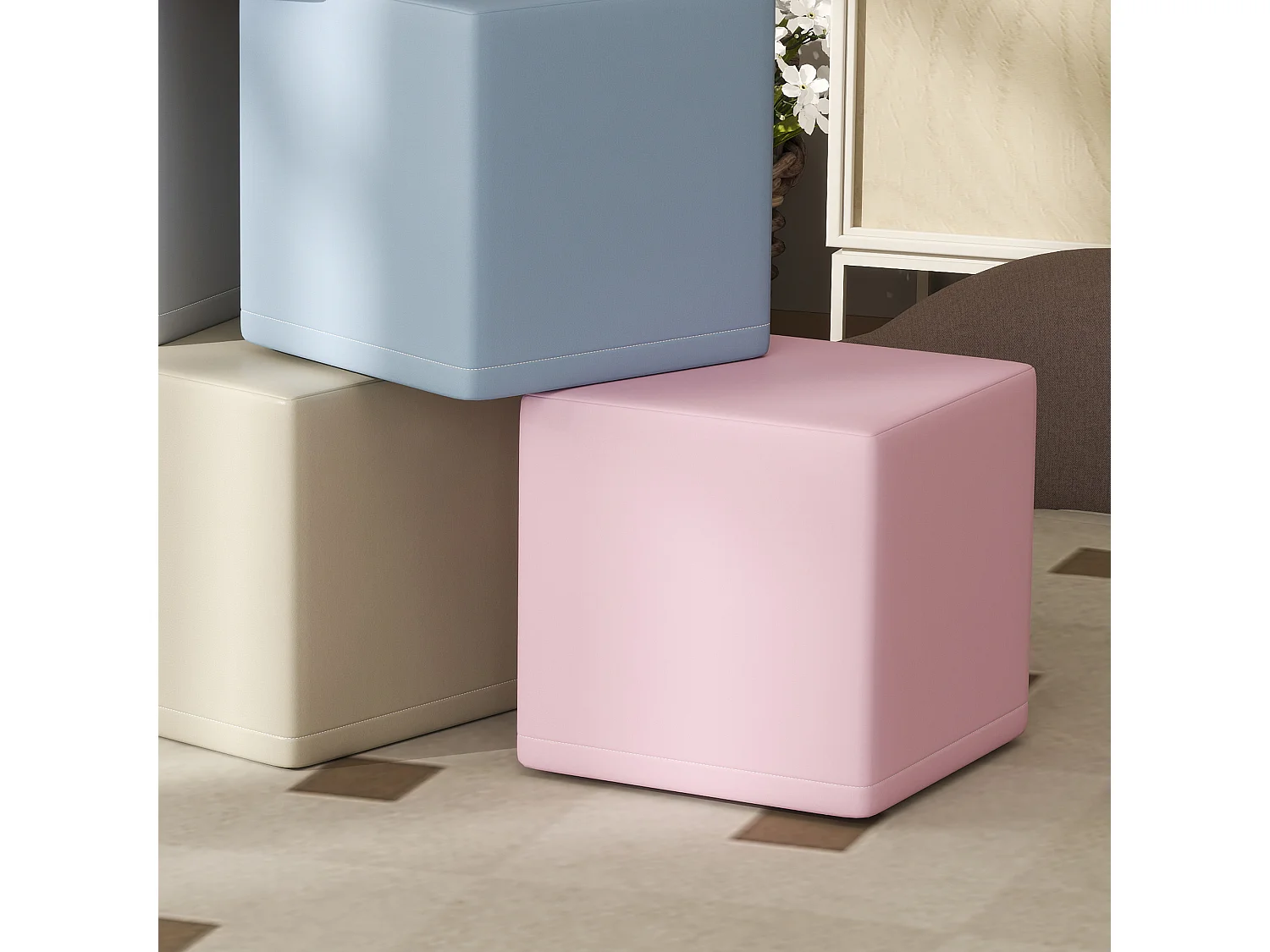 Set 12 cubi giocattolo morbidi per bambini 12-36 mesi multicolore