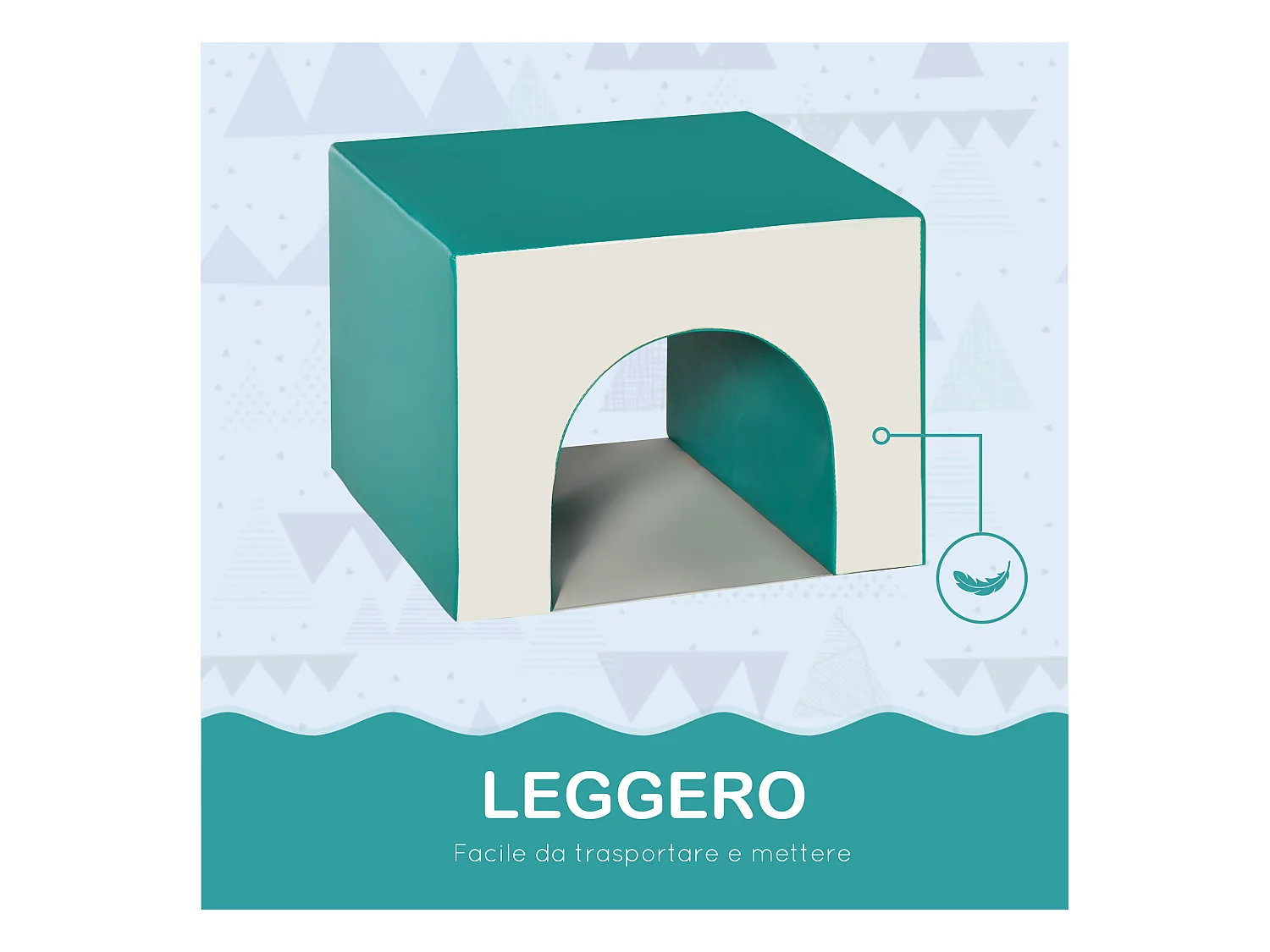 Set 4 blocchi di costruzioni morbidi per bambini 1-3 anni modulabili