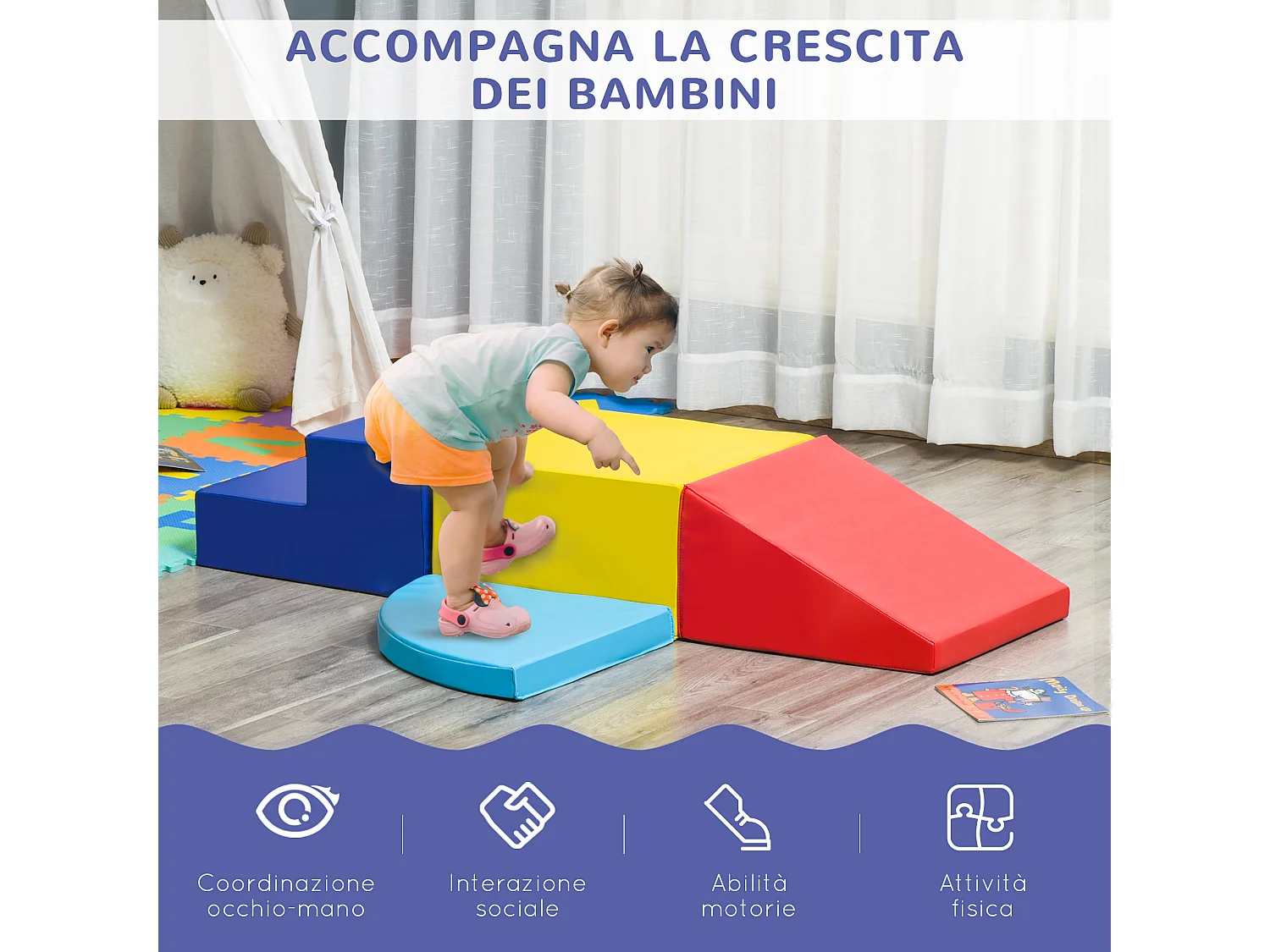 Set costruzioni morbide da 4 pezzi per bambini da 1-3 anni
