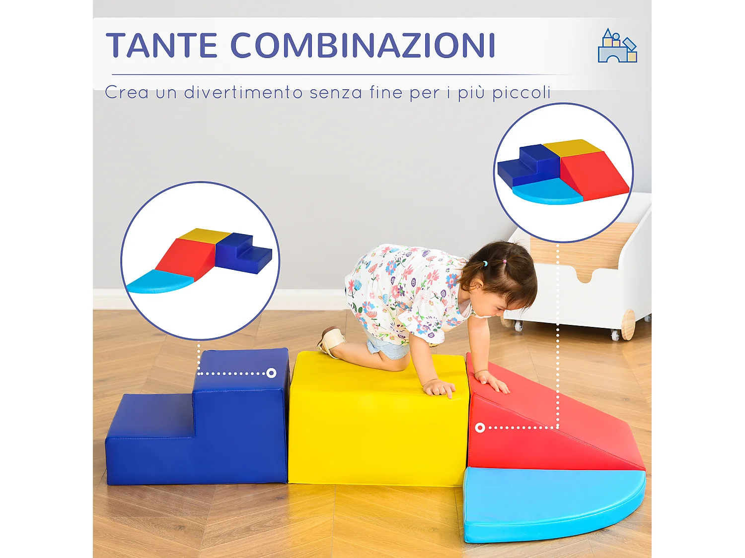 Set costruzioni morbide da 4 pezzi per bambini da 1-3 anni