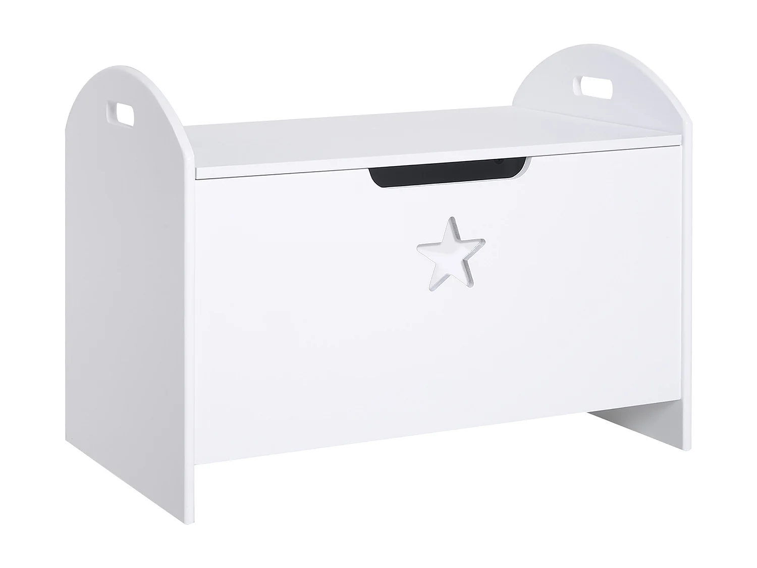 Baule contenitore portagiochi per bambini in legno bianco