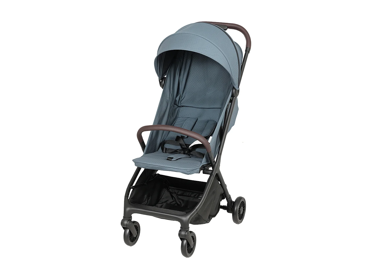 Passeggino per bambini con tettuccio regolabile e sacca blu e nero