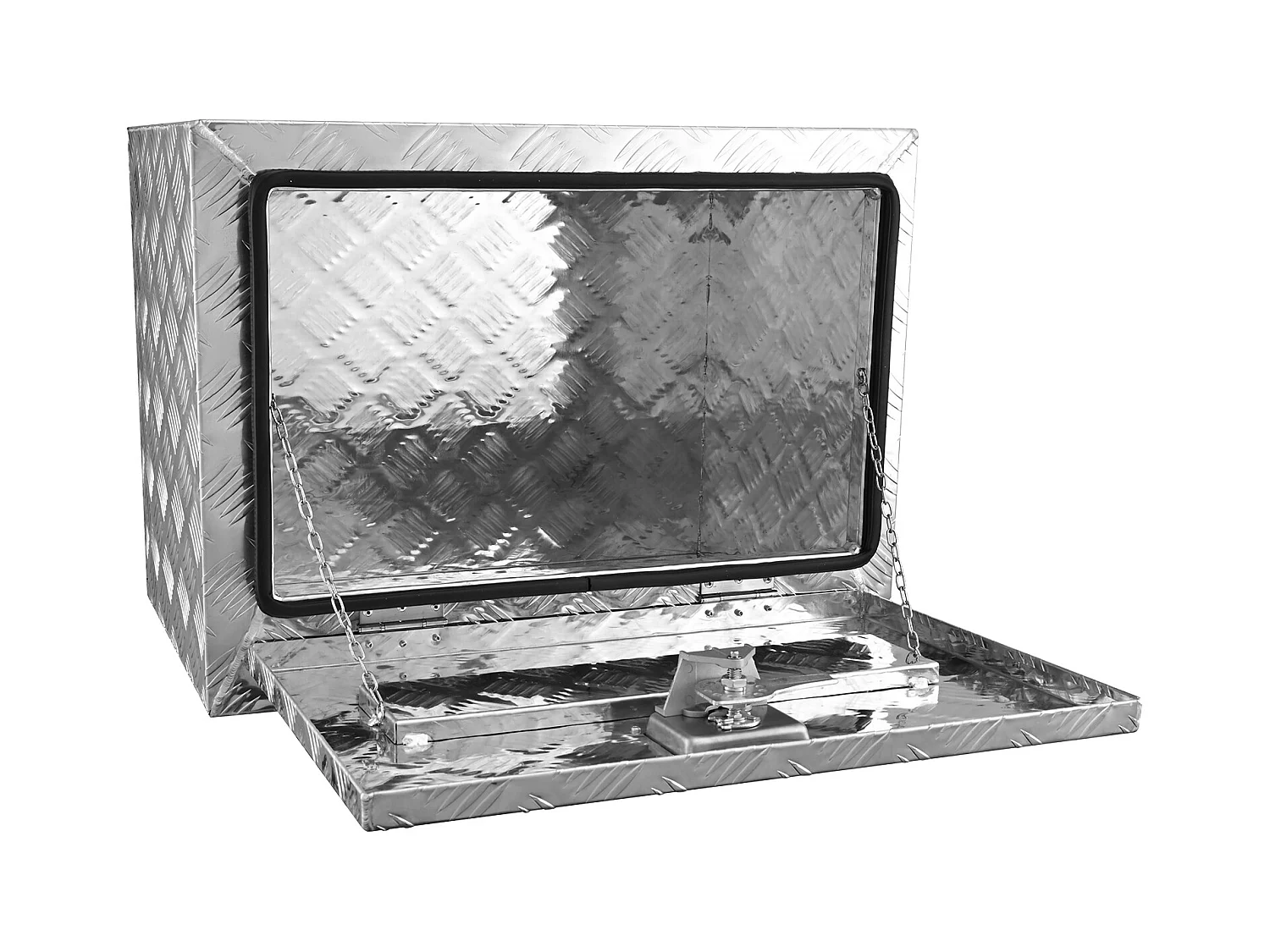 Boîte à Outils SucceBuy Boîte à Outils pour Camion Sous Caisse en Aluminium 60.96 x 35.56 x 40.64 cm, pour Remorque RV