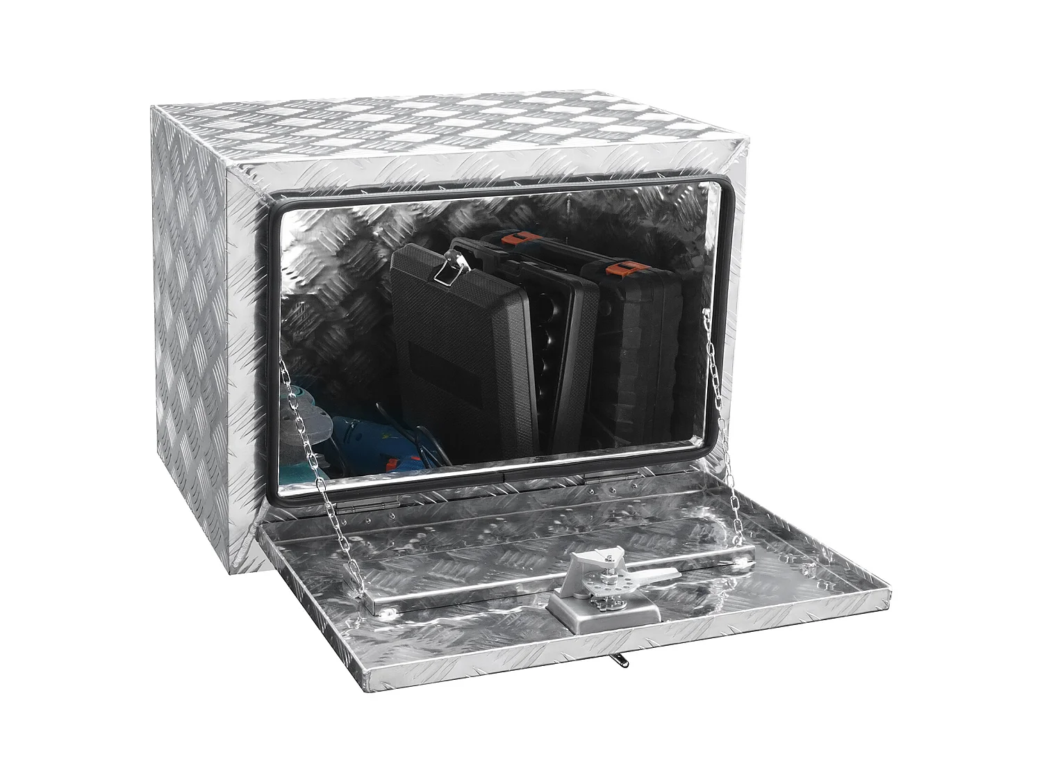 Boîte à Outils SucceBuy Boîte à Outils pour Camion Sous Caisse en Aluminium 60.96 x 35.56 x 40.64 cm, pour Remorque RV