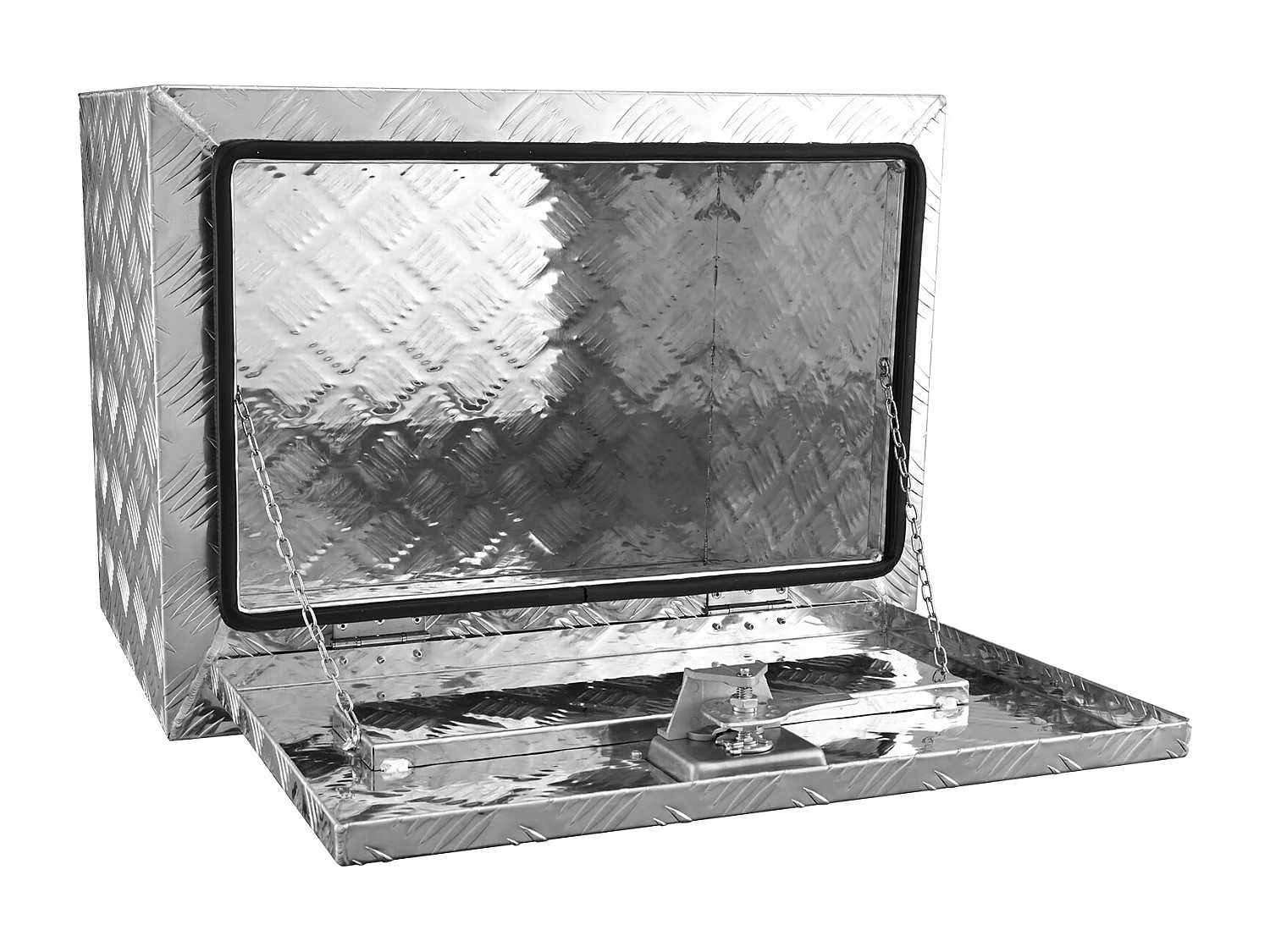 Boîte à Outils SucceBuy Boîte à Outils pour Camion Sous Caisse en Aluminium 60.96 x 35.56 x 40.64 cm, pour Remorque RV