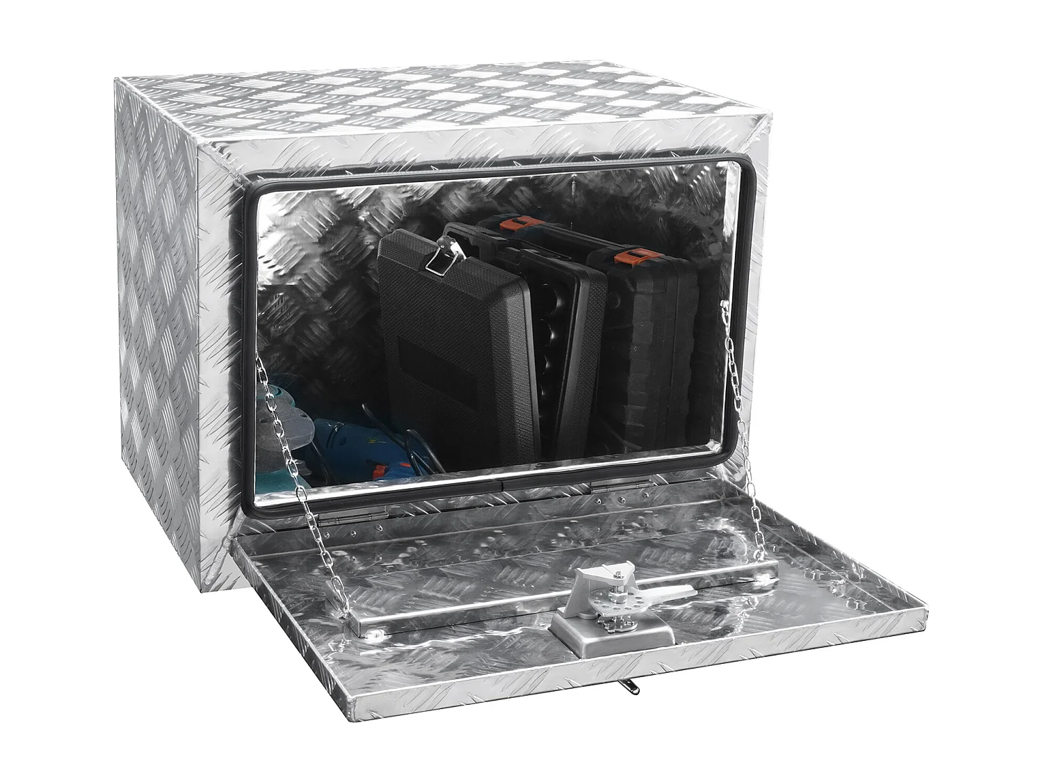 Boîte à Outils SucceBuy Boîte à Outils pour Camion Sous Caisse en Aluminium 60.96 x 35.56 x 40.64 cm, pour Remorque RV