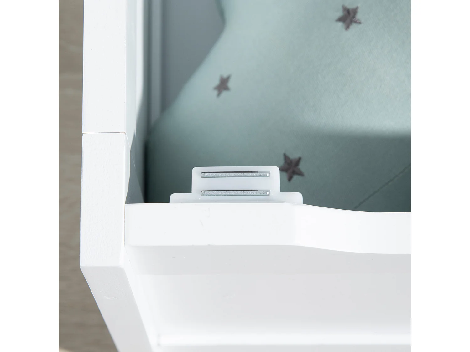 Cassapanca moderna portagiochi con leva a gas bianca grigia