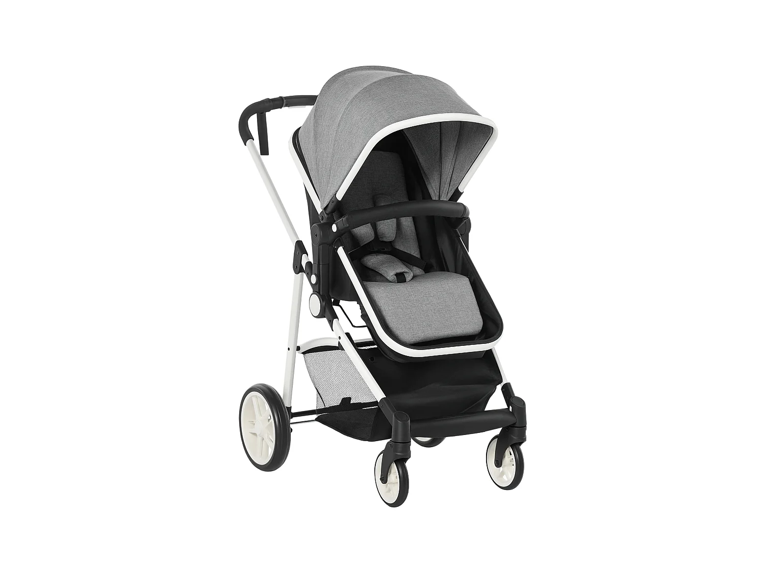 Passeggino per bambini 0-36 mesi pieghevole e regolabile grigio