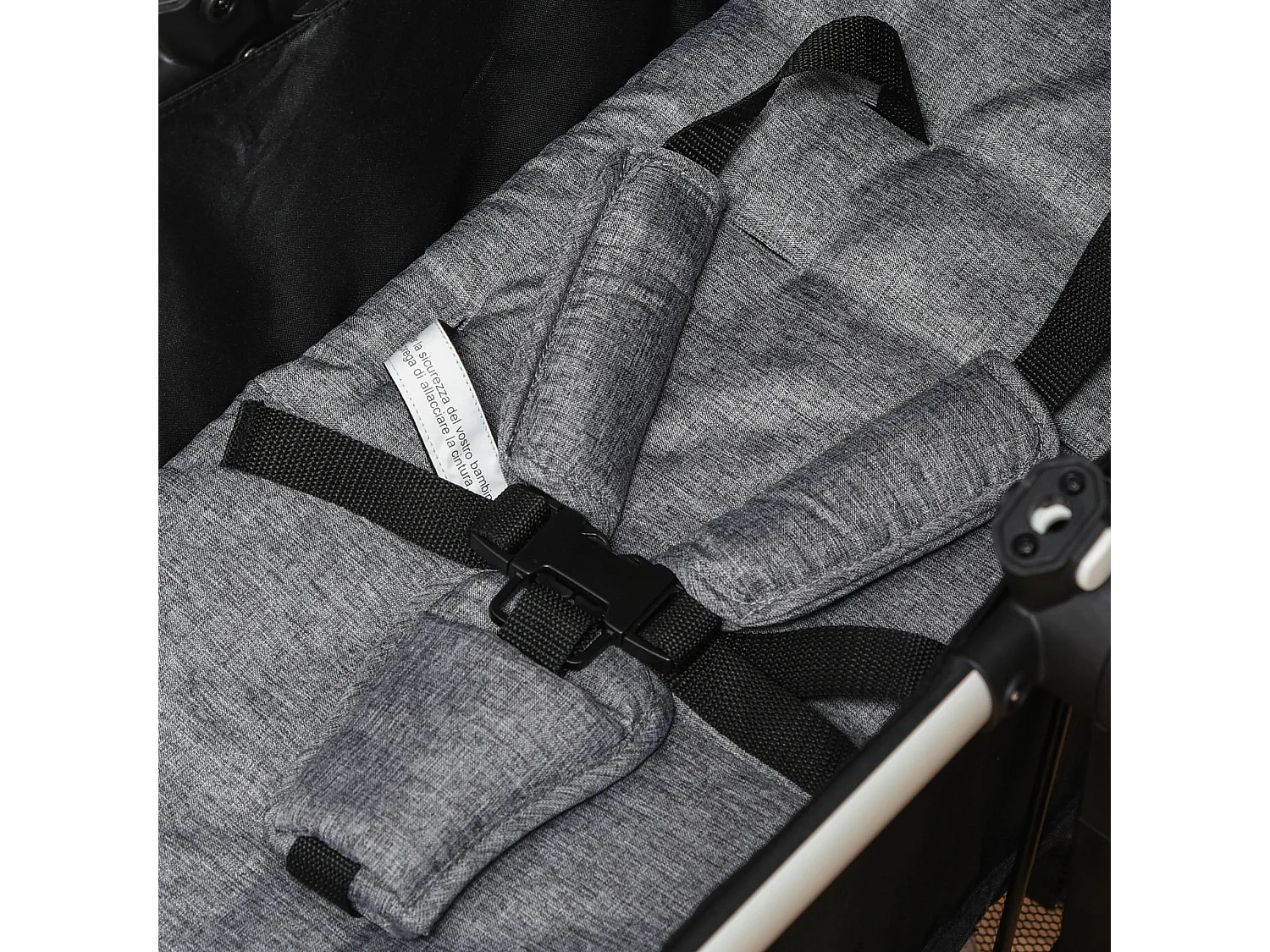 Passeggino per bambini 0-36 mesi pieghevole e regolabile grigio