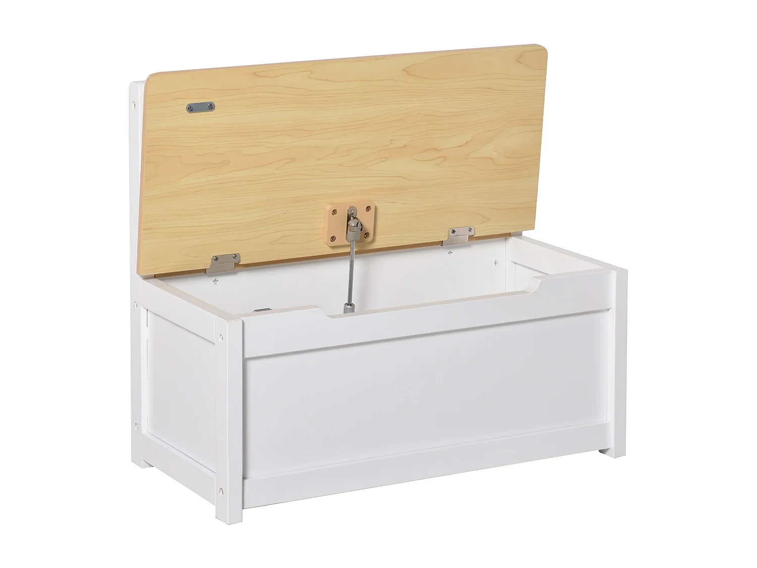 Cassapanca in legno 2 in 1 per bambini con schienale 60x30x50cm