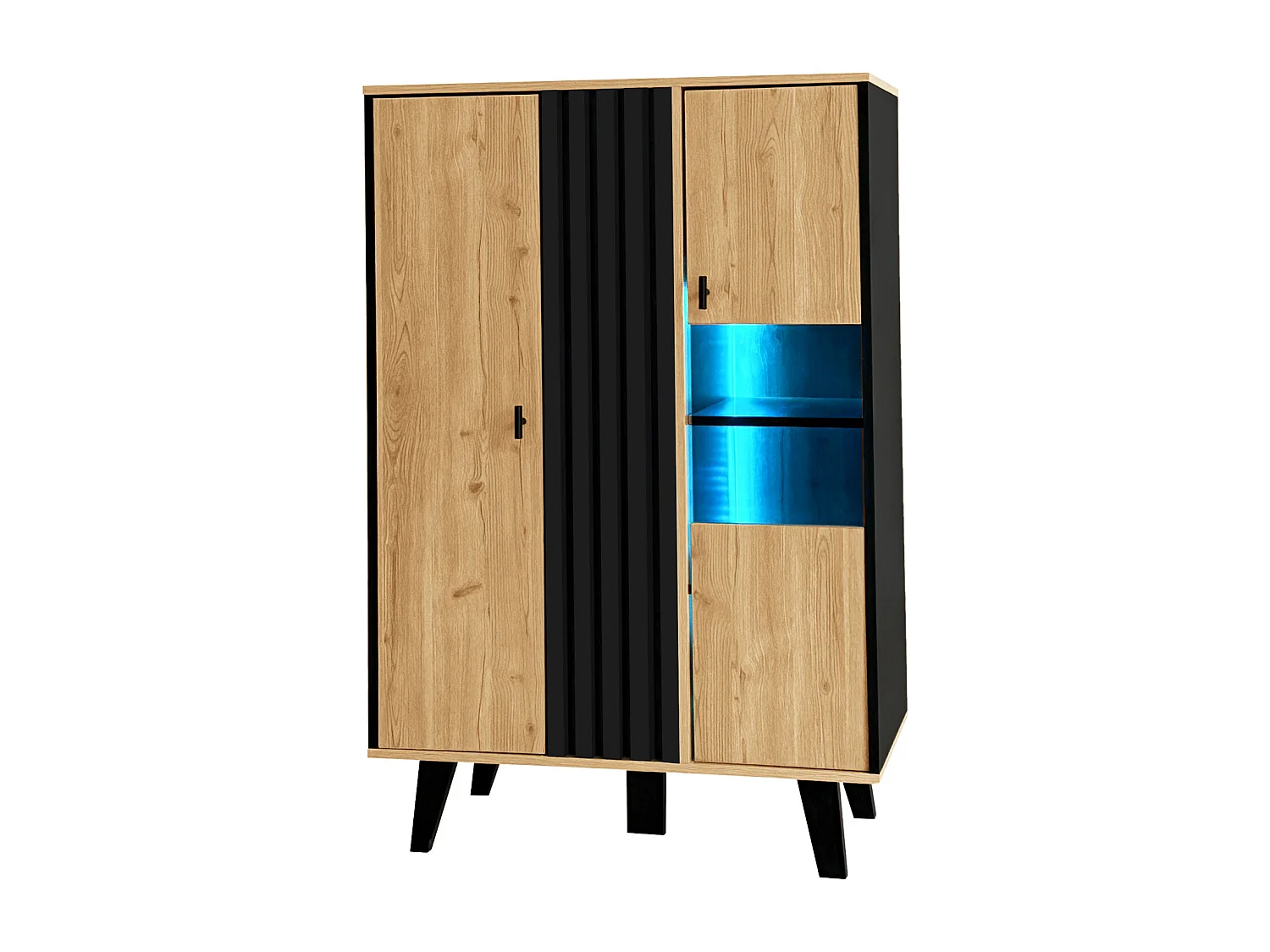 3-delige woonkamerset: salontafel, tv-meubel en dressoir in hout/zwart. Modern, elegant en met veel opbergruimte.