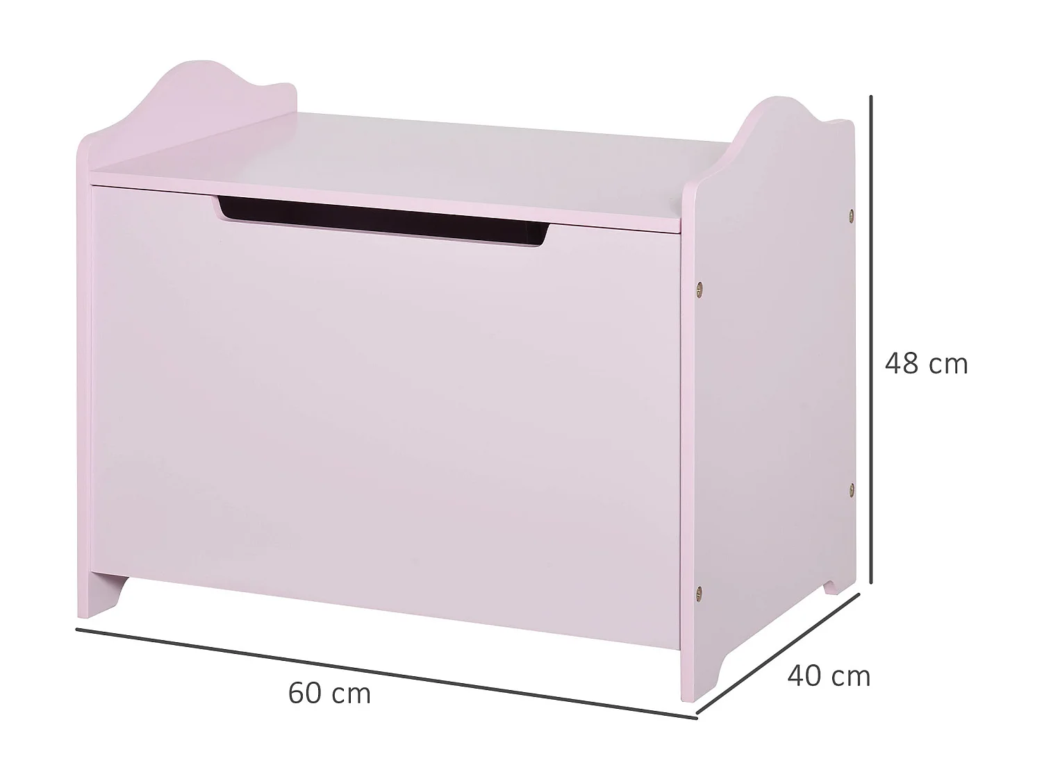 Panca contenitore portagiochi in legno e coperchio ammortizzato