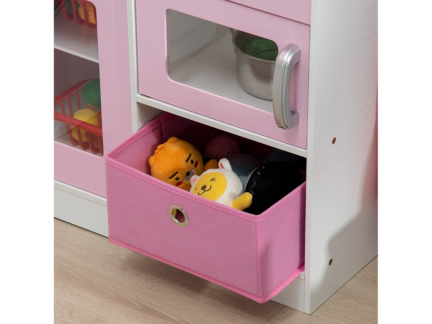 Cucina giocattolo per bambini 3-6 anni con musica e utensili rosa