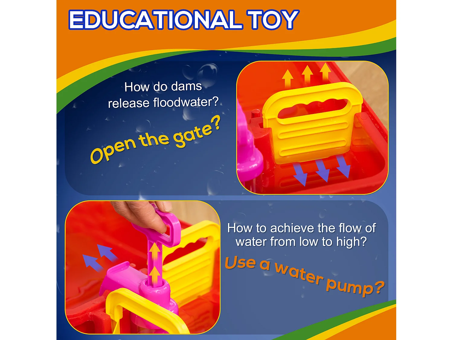 Playset per bambini 3-6 anni 53pz con acqua e sabbia blu rosso