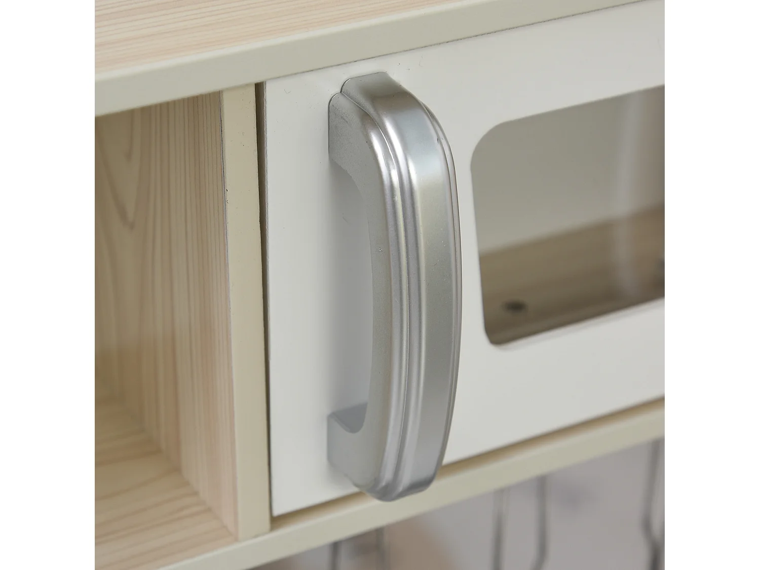 Cucina giocattolo in legno per bambini con utensili in acciaio