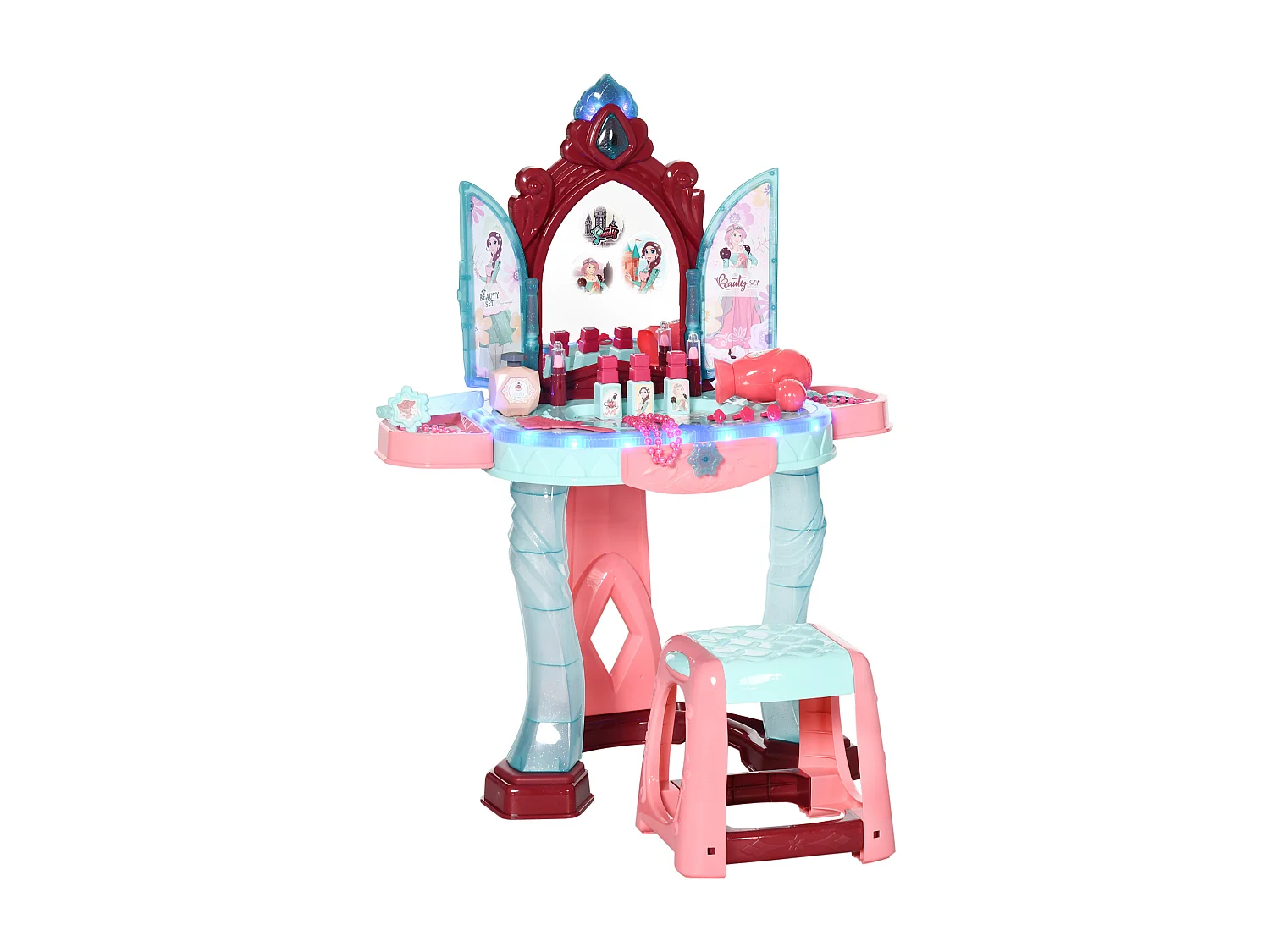 Set toeletta con sgabello per bimbi 3-6anni con luci e musica