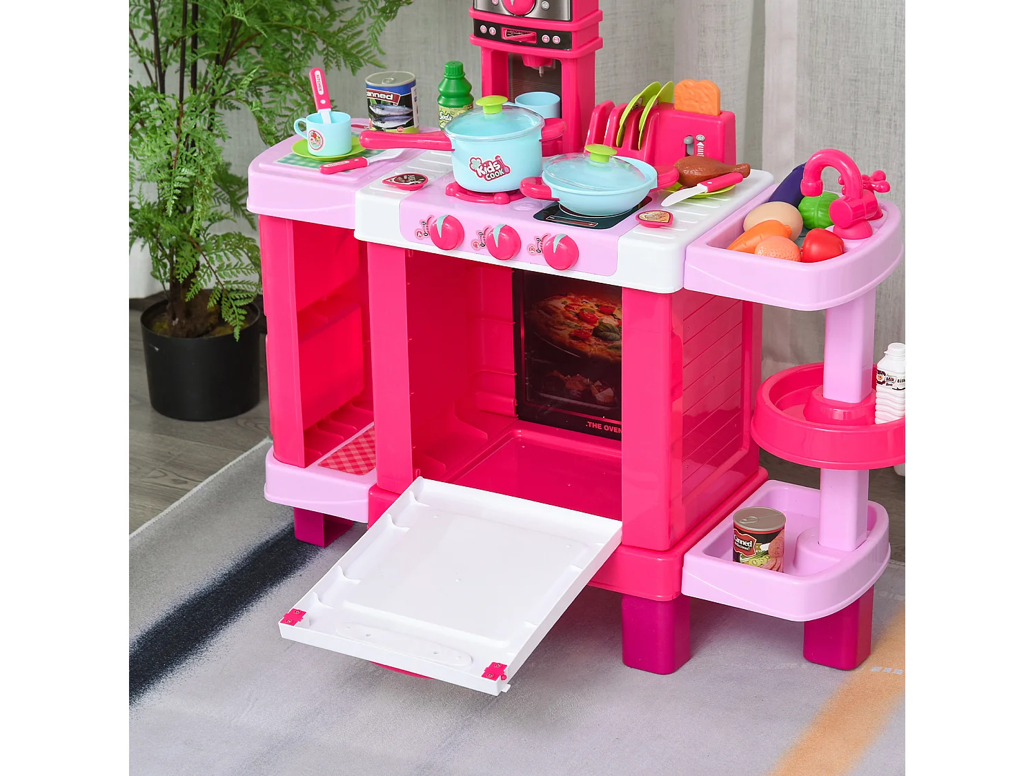 Cucina giocattolo per bambini con 38 accessori inclusi rosa