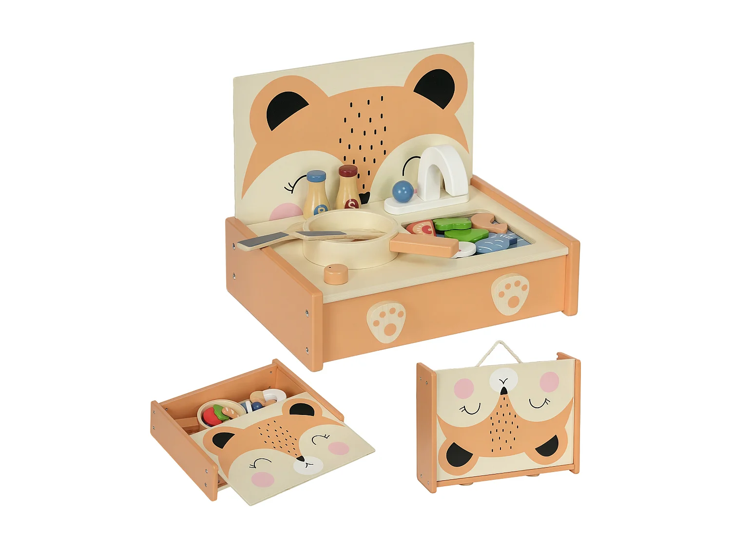 Mini cucina giocattolo in legno per bambini 3-5 anni