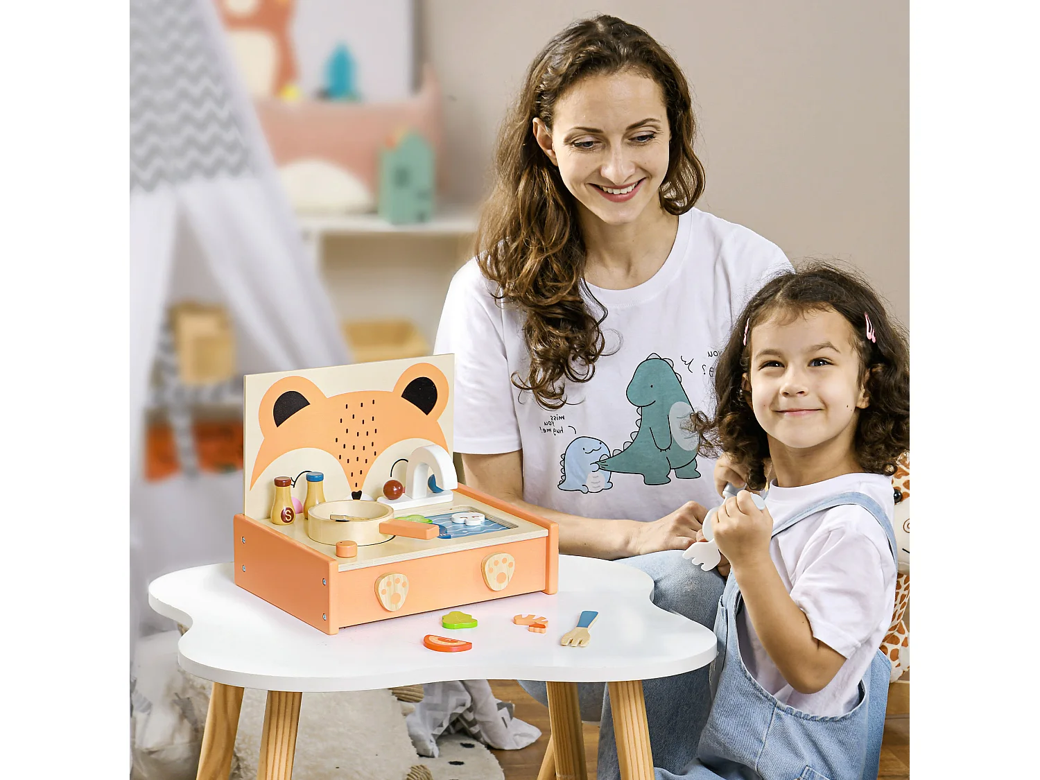 Mini cucina giocattolo in legno per bambini 3-5 anni