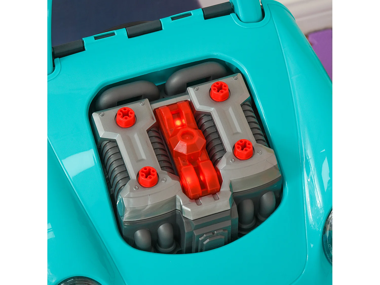 Officina camion giocattolo per bambini a 61pz in abs e pp nero azzurro