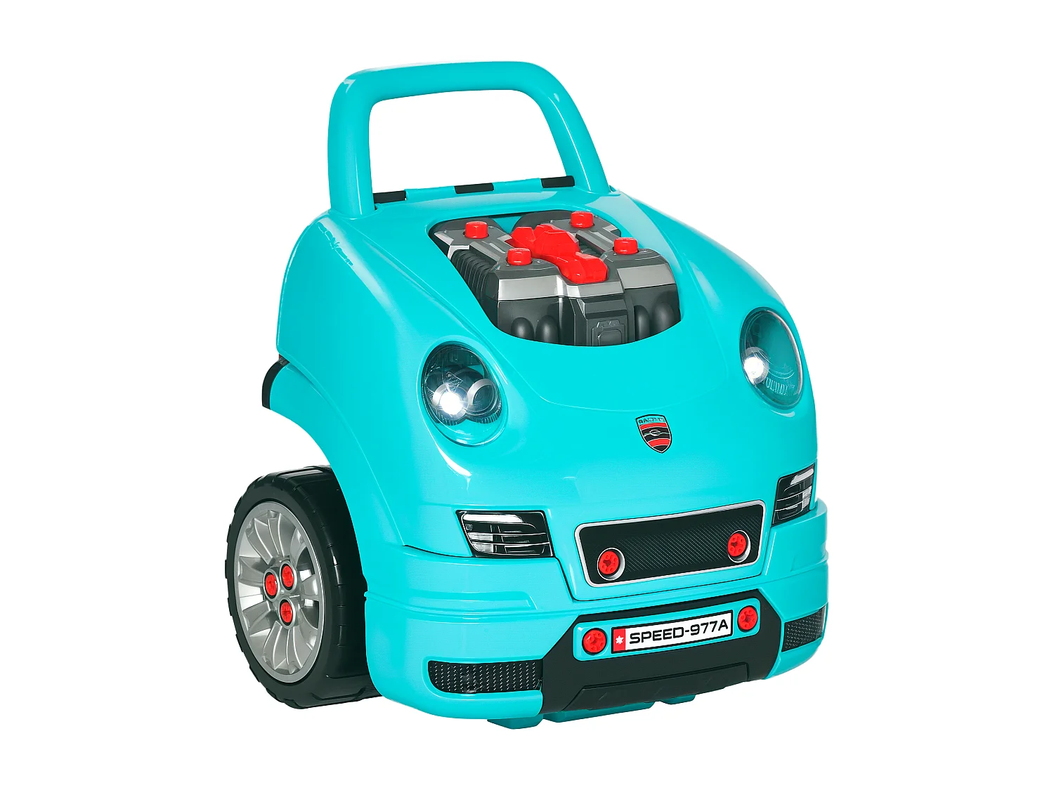 Officina camion giocattolo per bambini a 61pz in abs e pp nero azzurro