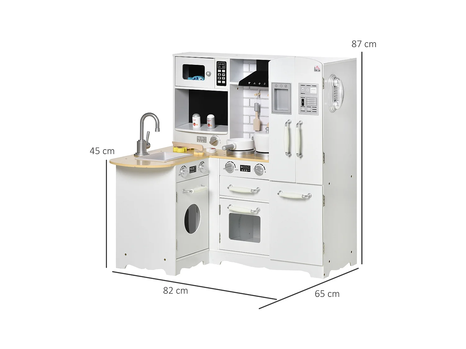 Cucina giocattolo in legno per bambini da 3-6 anni 14 accessori