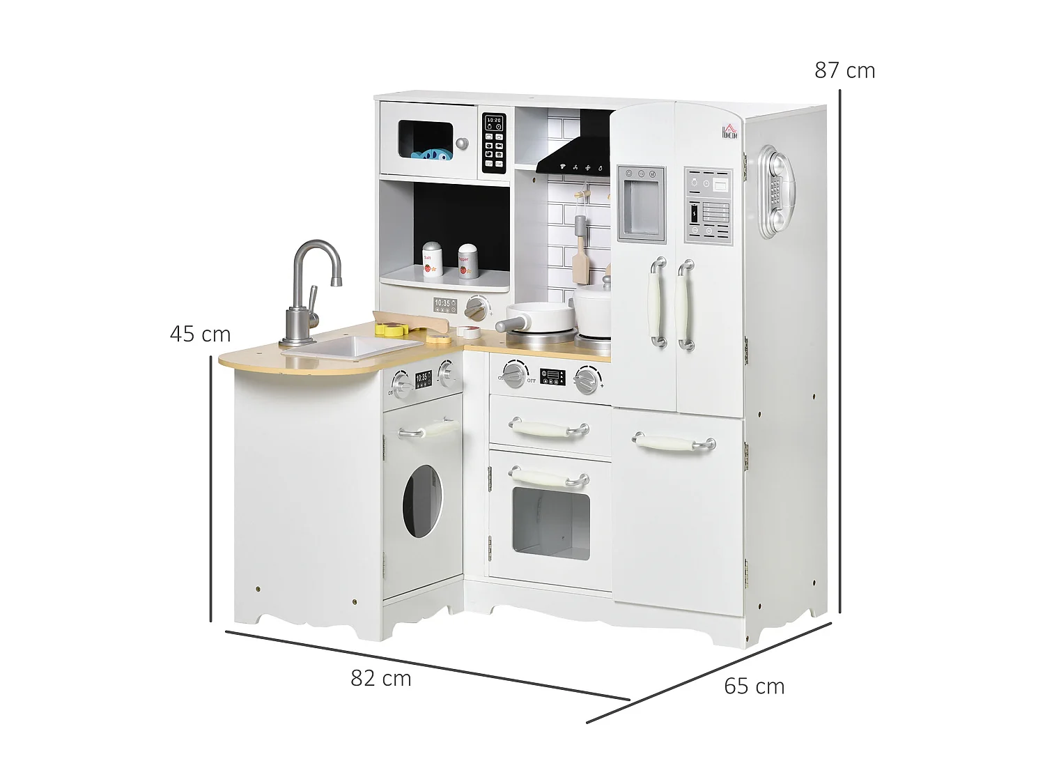 Cucina giocattolo in legno per bambini da 3-6 anni 14 accessori