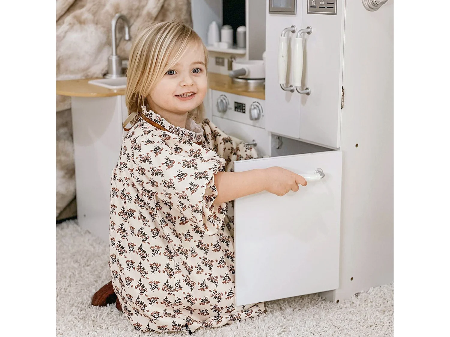 Cucina giocattolo in legno per bambini da 3-6 anni 14 accessori