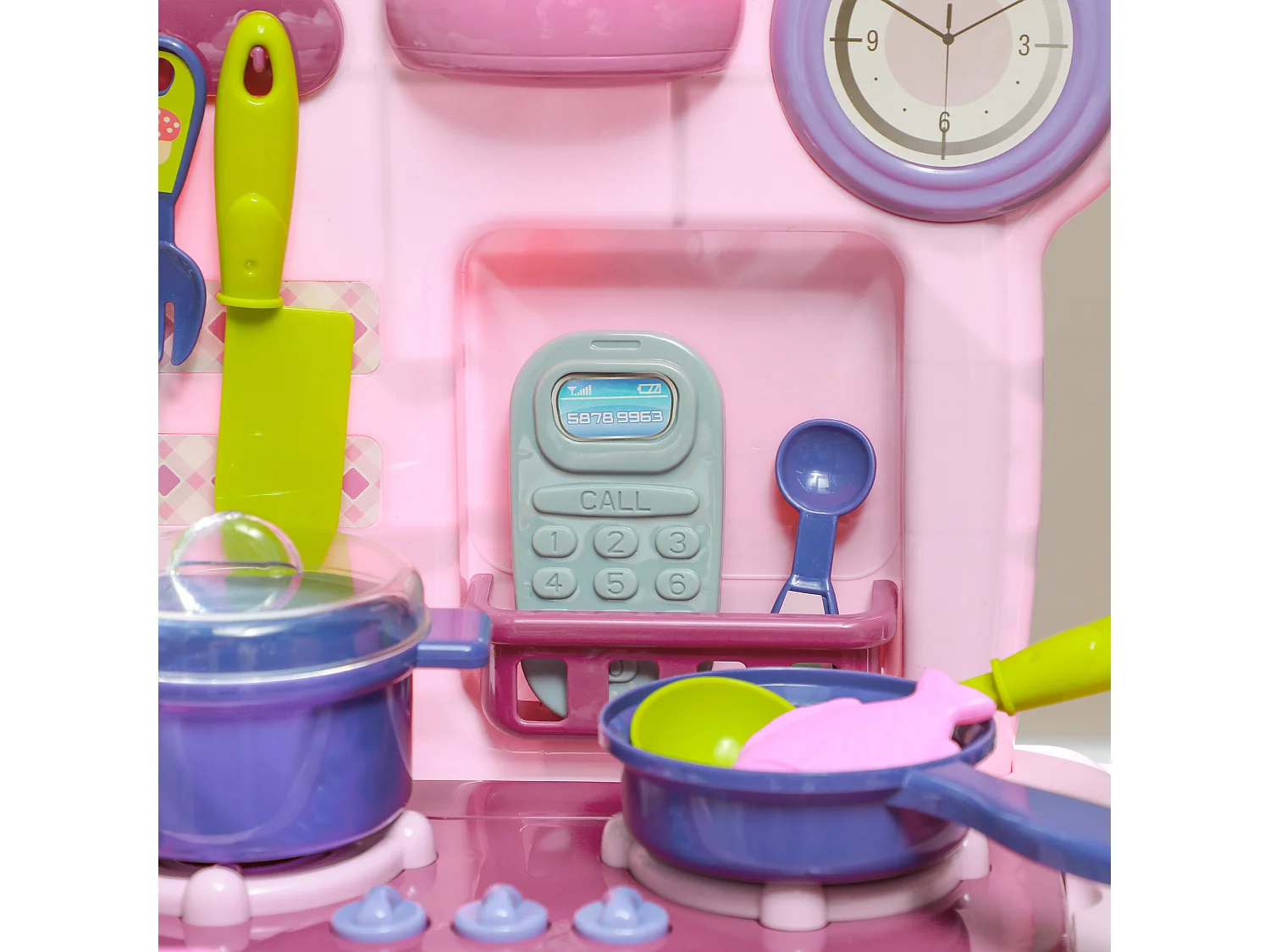 Cucina giocattolo per bambini con 38 accessori e suoni realistici rosa