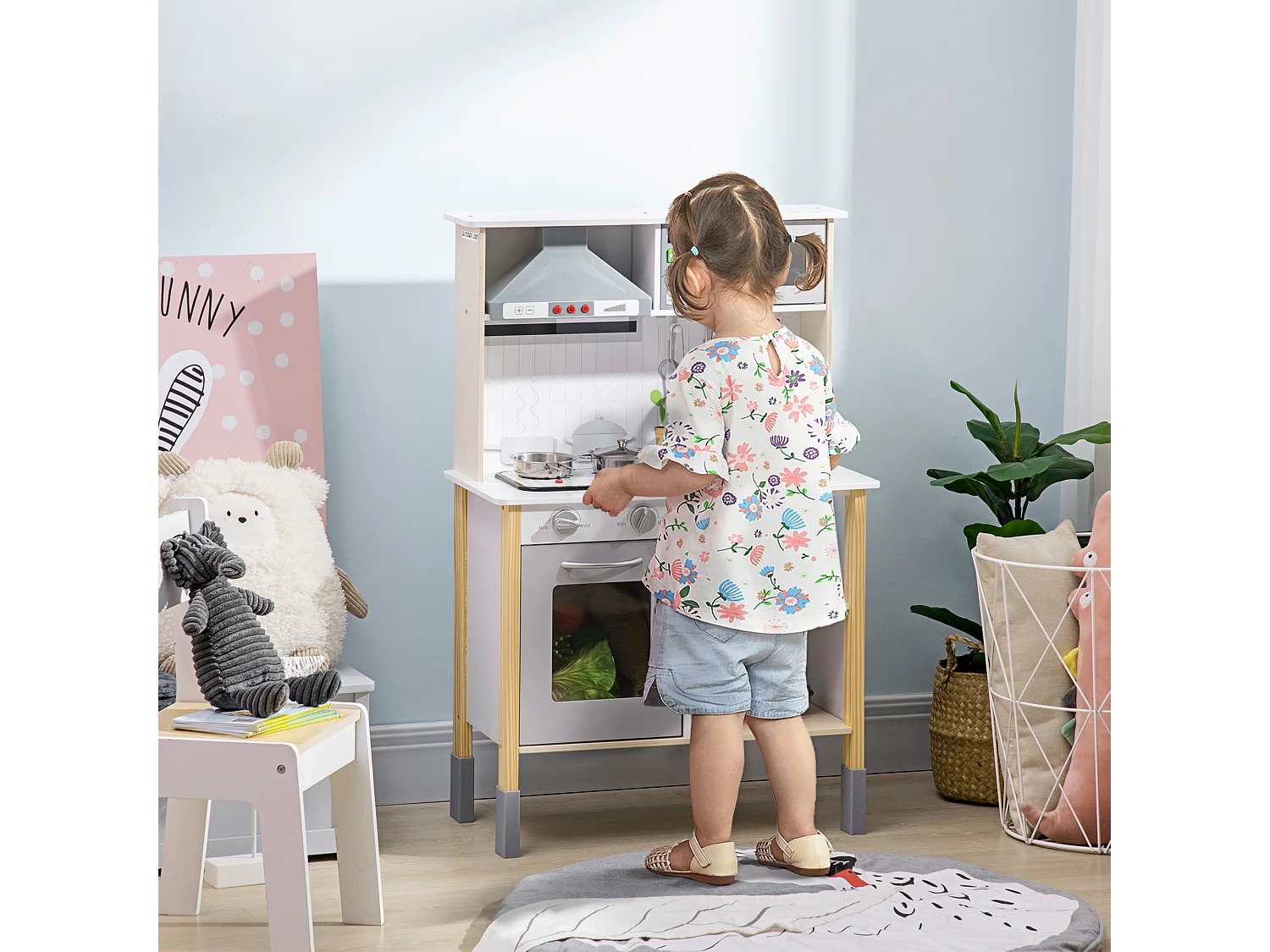 Cucina giocattolo per bambini 3-6 anni ad altezza regolabile