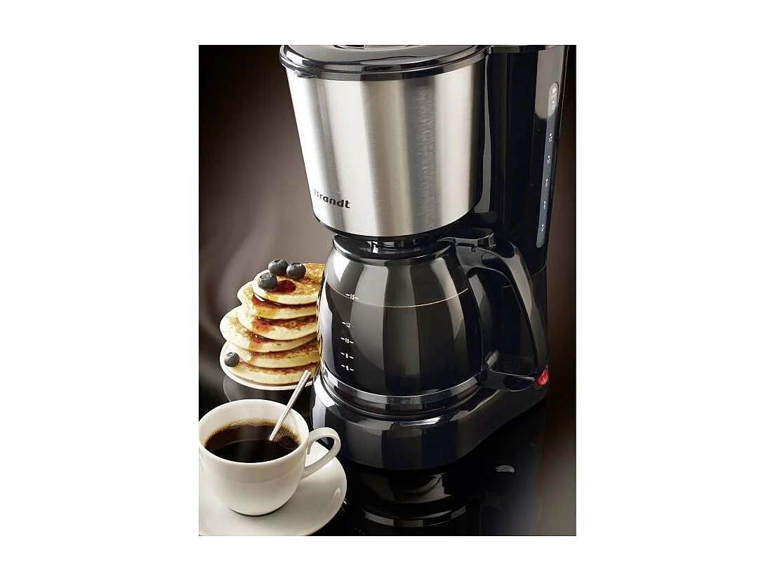 Cafetiere électrique - BRANDT - CAF815X - 15 tasses - 800 W - Noir