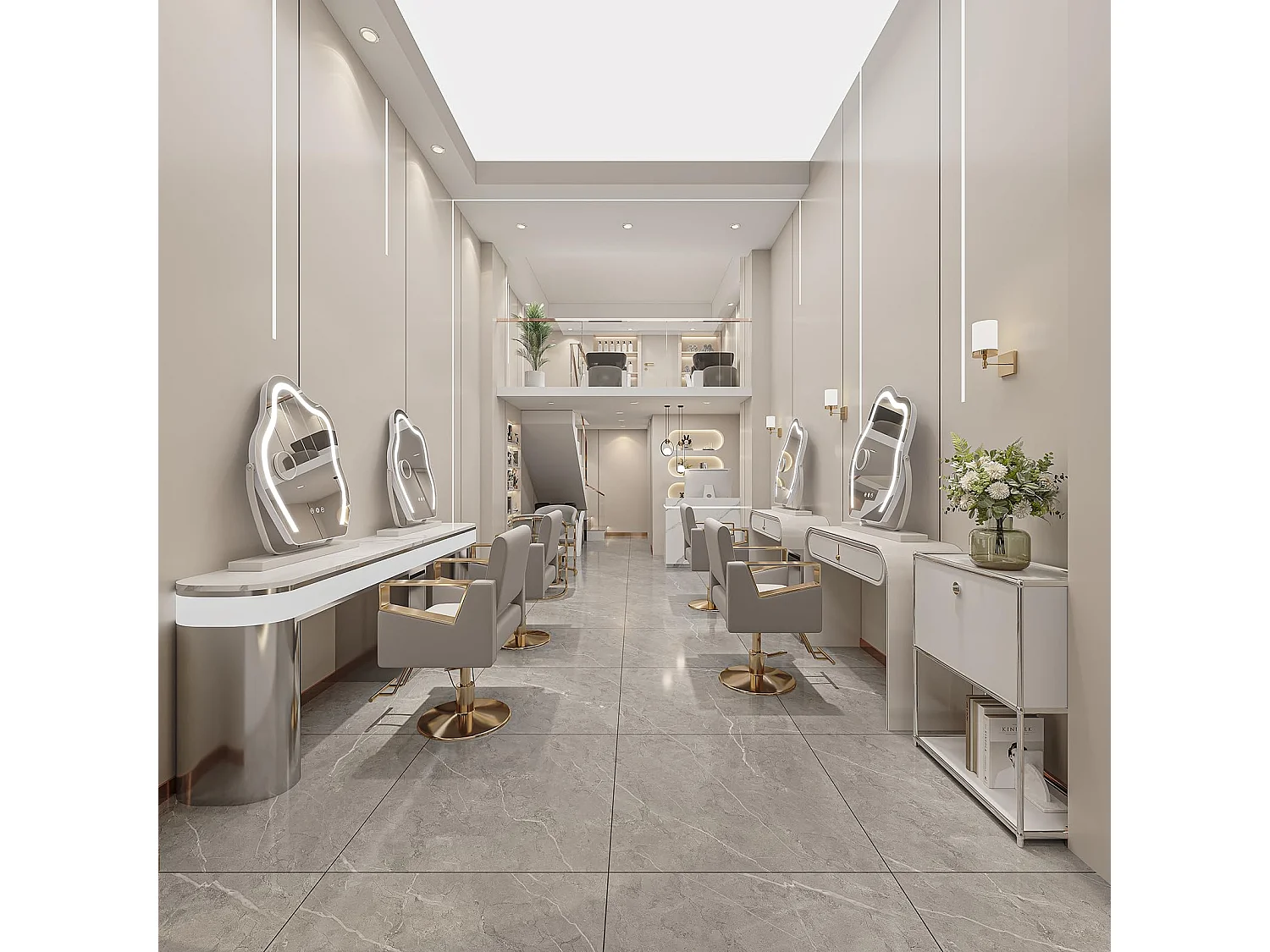 Hollywood Cloud LED make-upspiegel, 58x50cm, 180° draaibaar, 3 standen, instelbare helderheid, touchbediening, ideaal voor de kaptafel, wit