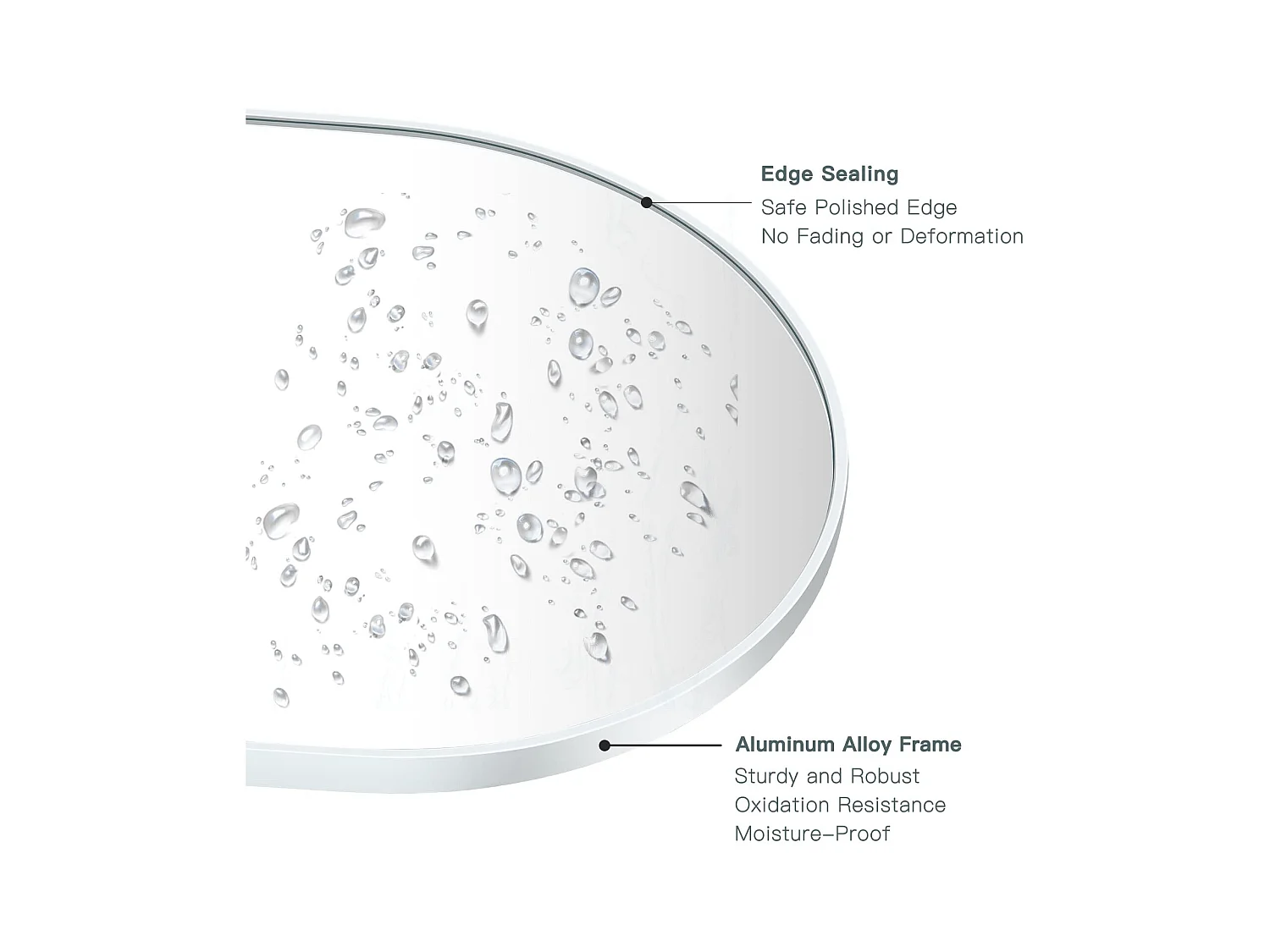 70x50cm wandspiegel Ovale make-upspiegel met aluminium frame, decoratieve spiegel voor hal, slaapkamer, woonkamer, badkamer - wit