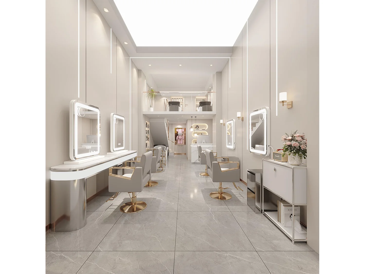 Hollywood LED make-upspiegel, 40x50cm, 3 standen, instelbare helderheid, touchbediening, geschikt voor tafel- of wandmontage, ideaal voor de kaptafel, wit