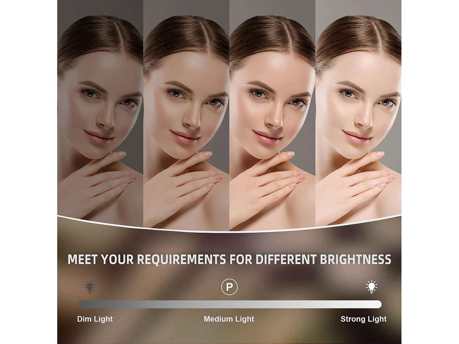 Hollywood Make-upspiegel 14 LED 40x52 cm met 3 lichtstanden, dimbaar & touchbediening, tafel- of wandmontage, ideaal voor slaapkamer, wit