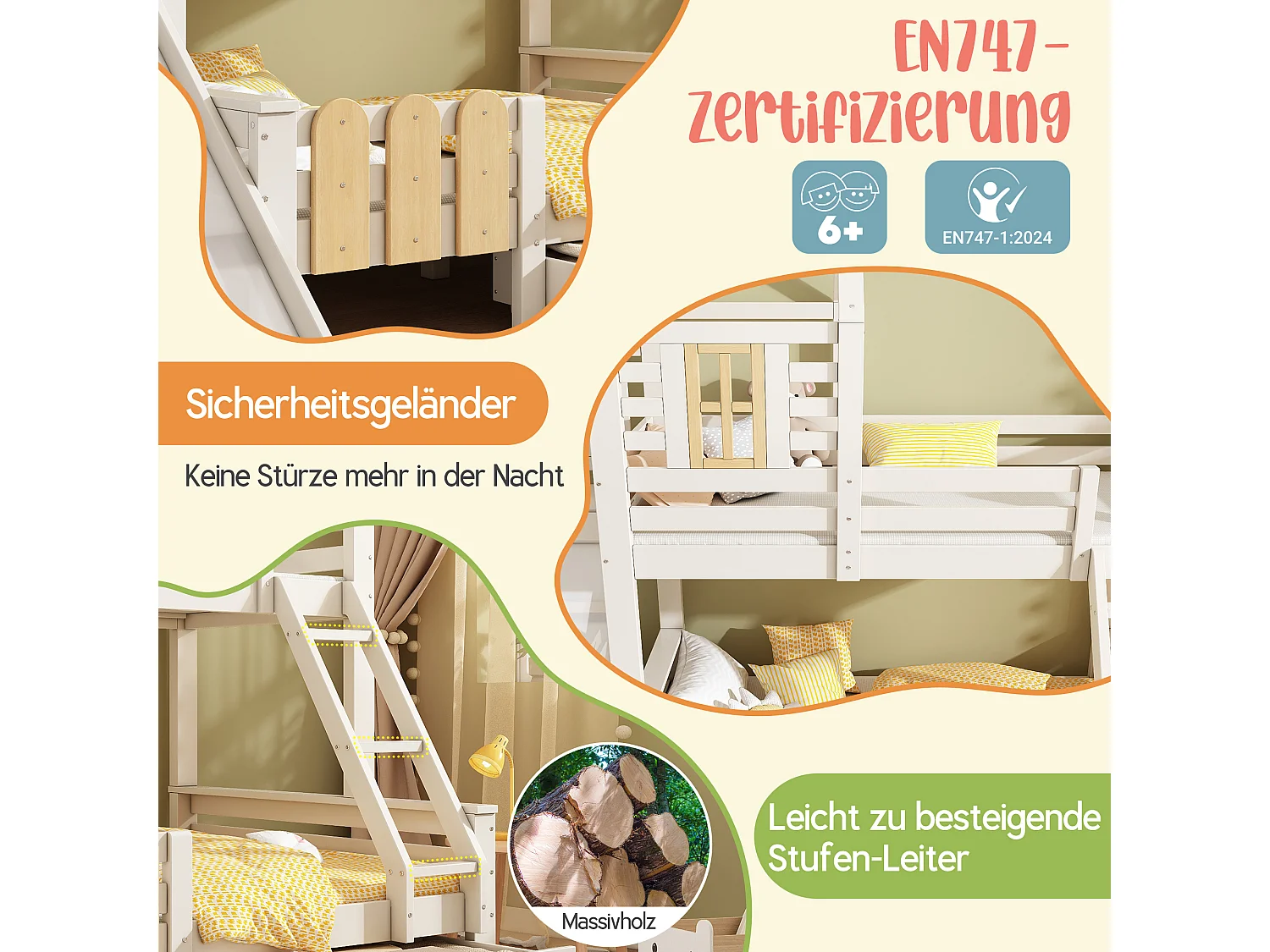 Lit superposés cabane enfant - 90 x 200 + 140 x 200 cm - avec tiroir + toboggan + échelle - Métal + bois - blanc