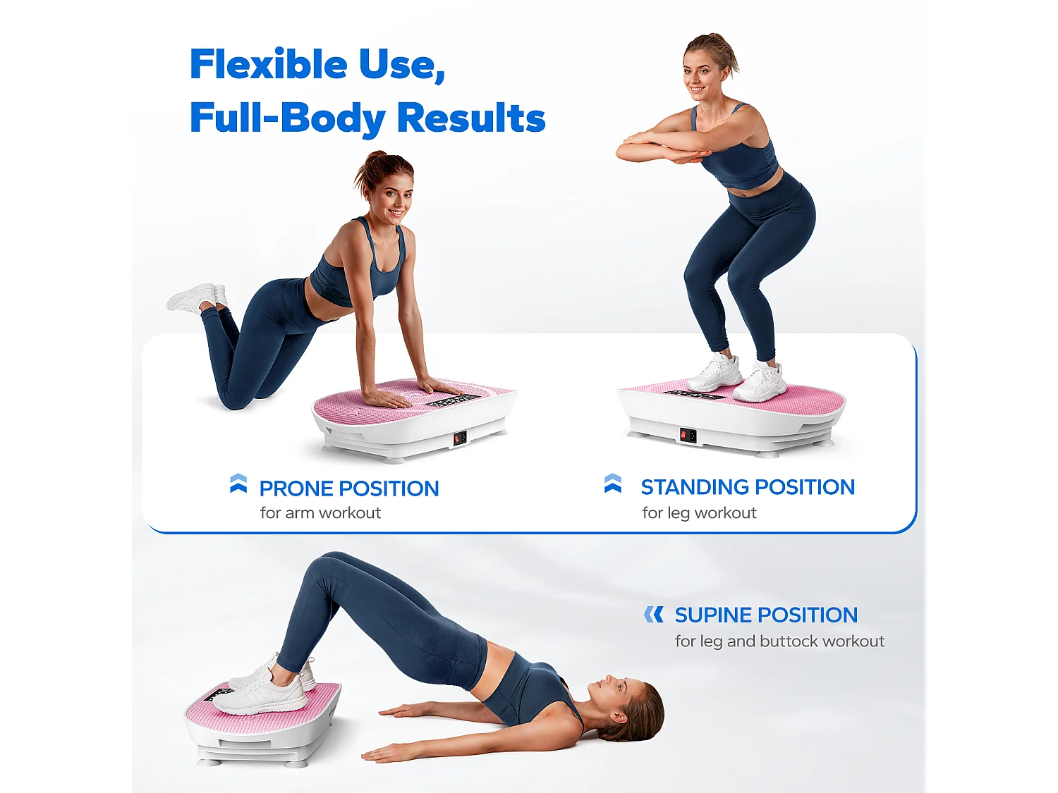 Piattaforma vibrante fitness MERACH mini, rosa, 11 livelli, telecomando, schermo LED, motore silenzioso, compatta, carico 150 kg