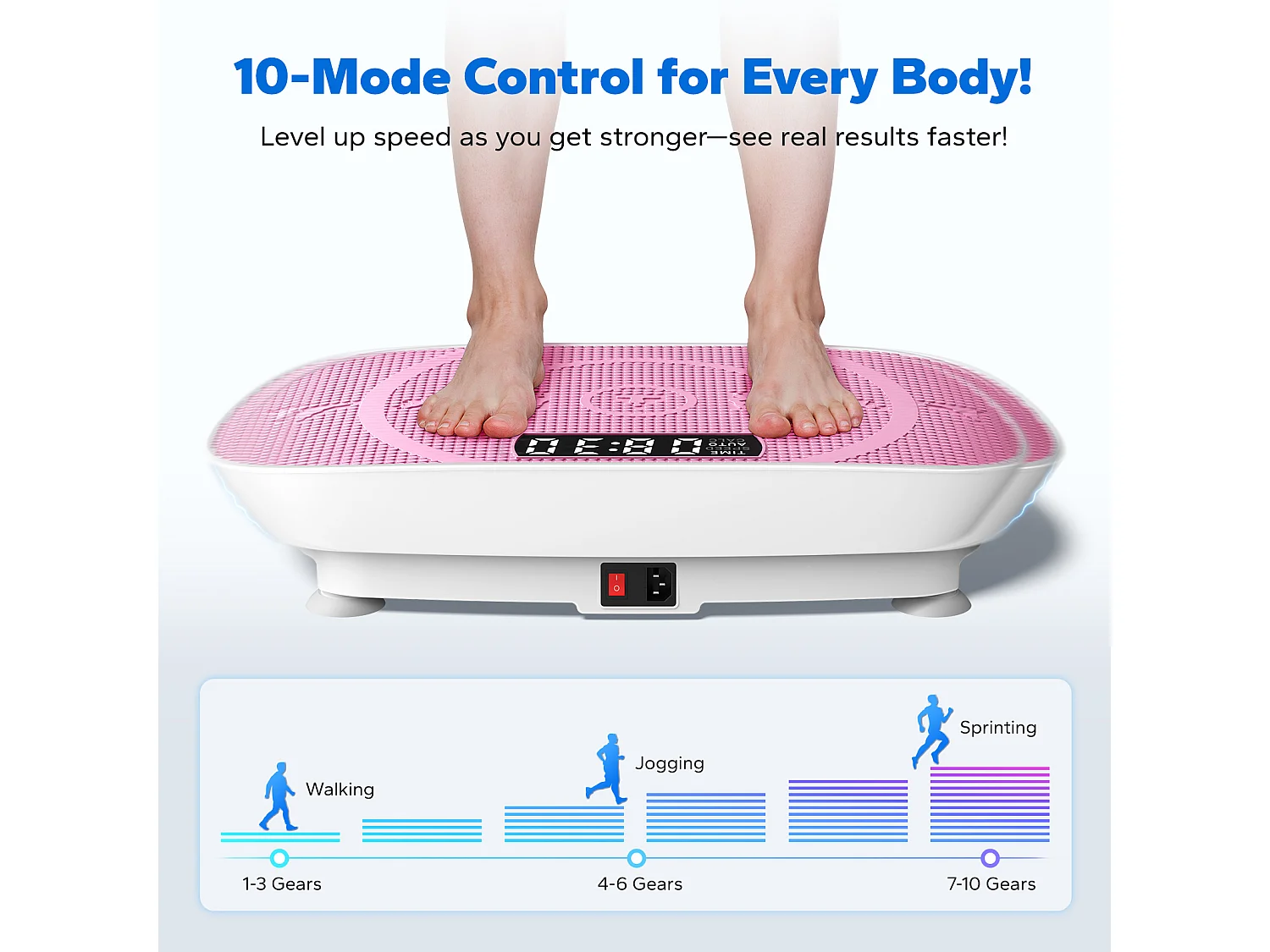 Plataforma vibratoria MERACH, 10 niveles, mando a distancia, pantalla LED, silencioso, compacta, soporta hasta 200kg, máquina para adelgazar