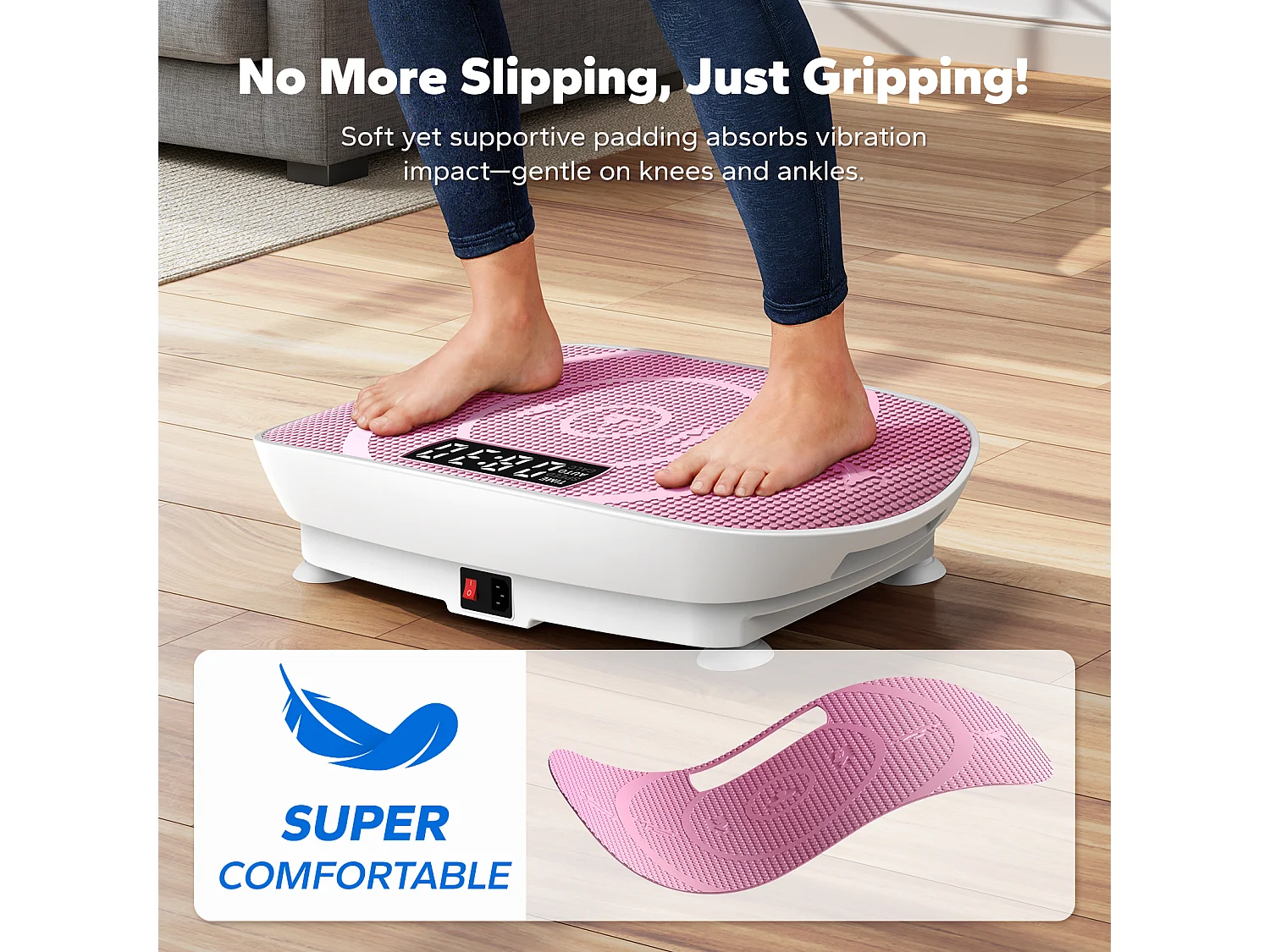 Plataforma vibratoria MERACH, 10 niveles, mando a distancia, pantalla LED, silencioso, compacta, soporta hasta 200kg, máquina para adelgazar