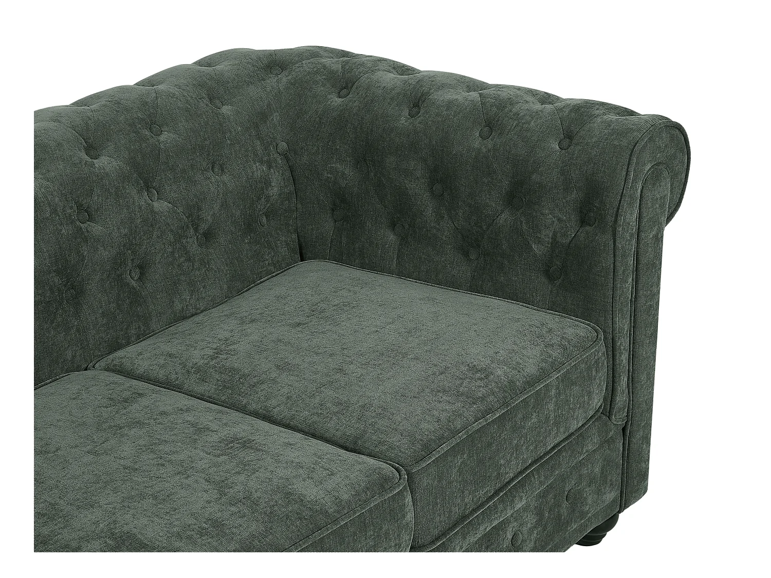 3-seter og 2-seter sofa i grønt stoff CHESTERFIELD